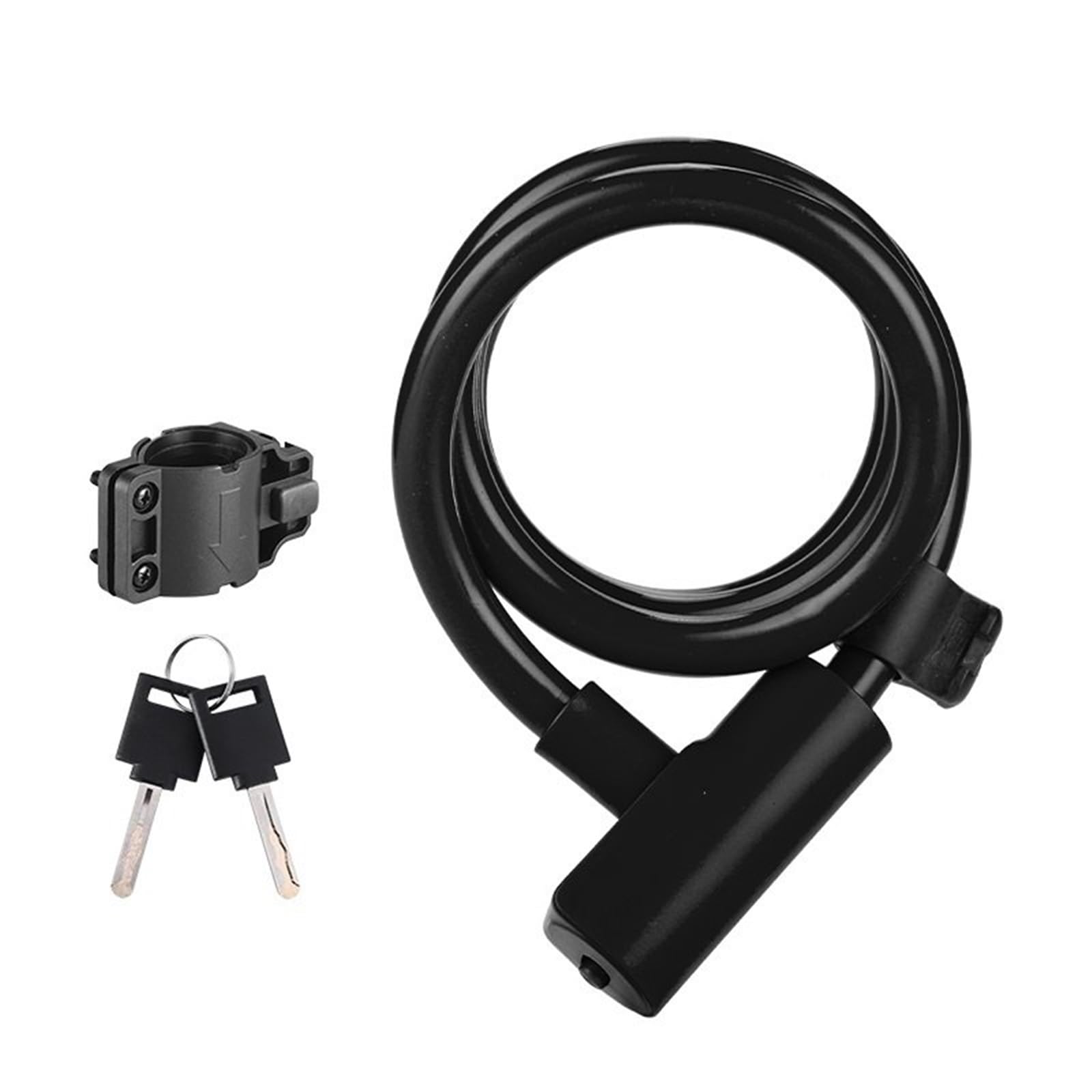 Alxyutek 1.15M Black Security Lock Anti-Theft Cable Bike Lock Mtb Road Motorcycle Bicycle Locker 110Cm Length With Mount Brake Throttle Lock