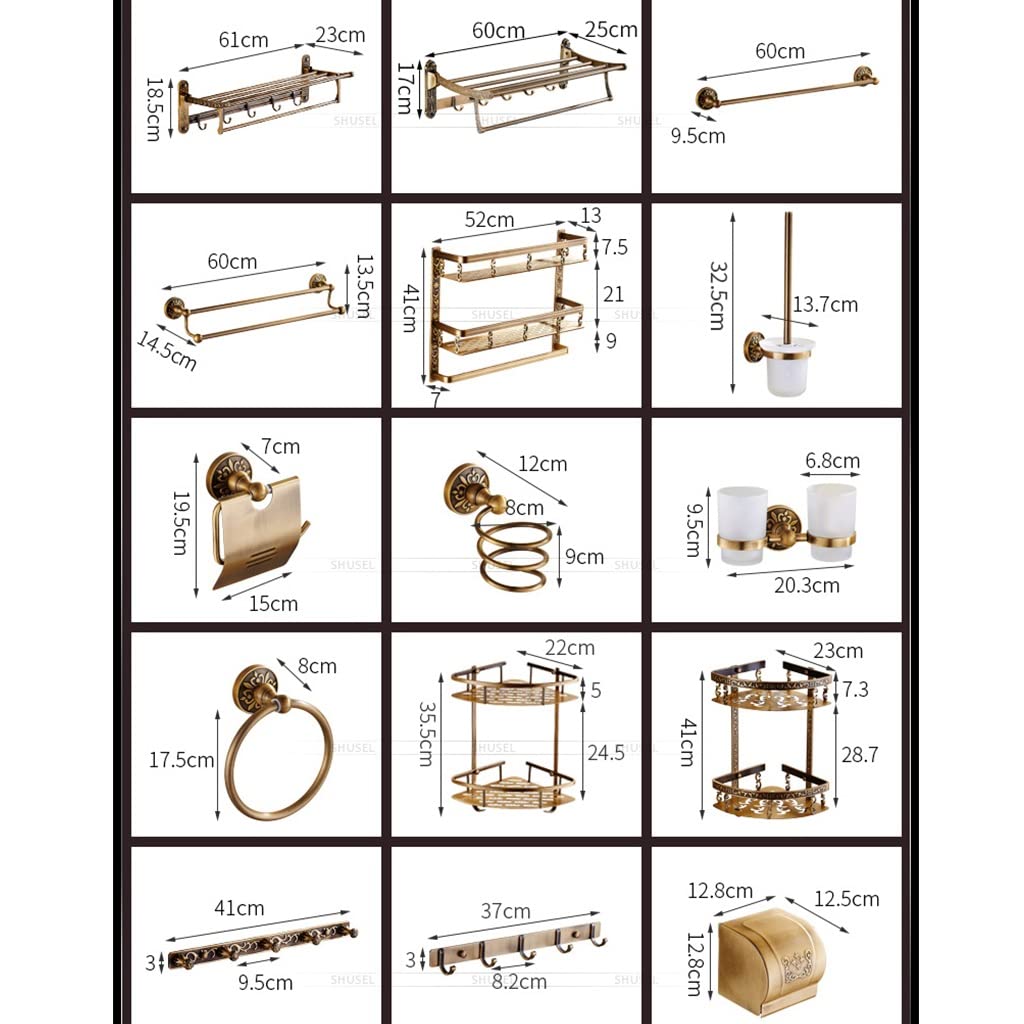 Toallero de estilo europeo, toallero de aluminio antiguo, para montaje en pared, accesorios de baño plegables/toallero plegable (maíz de 2 niveles)