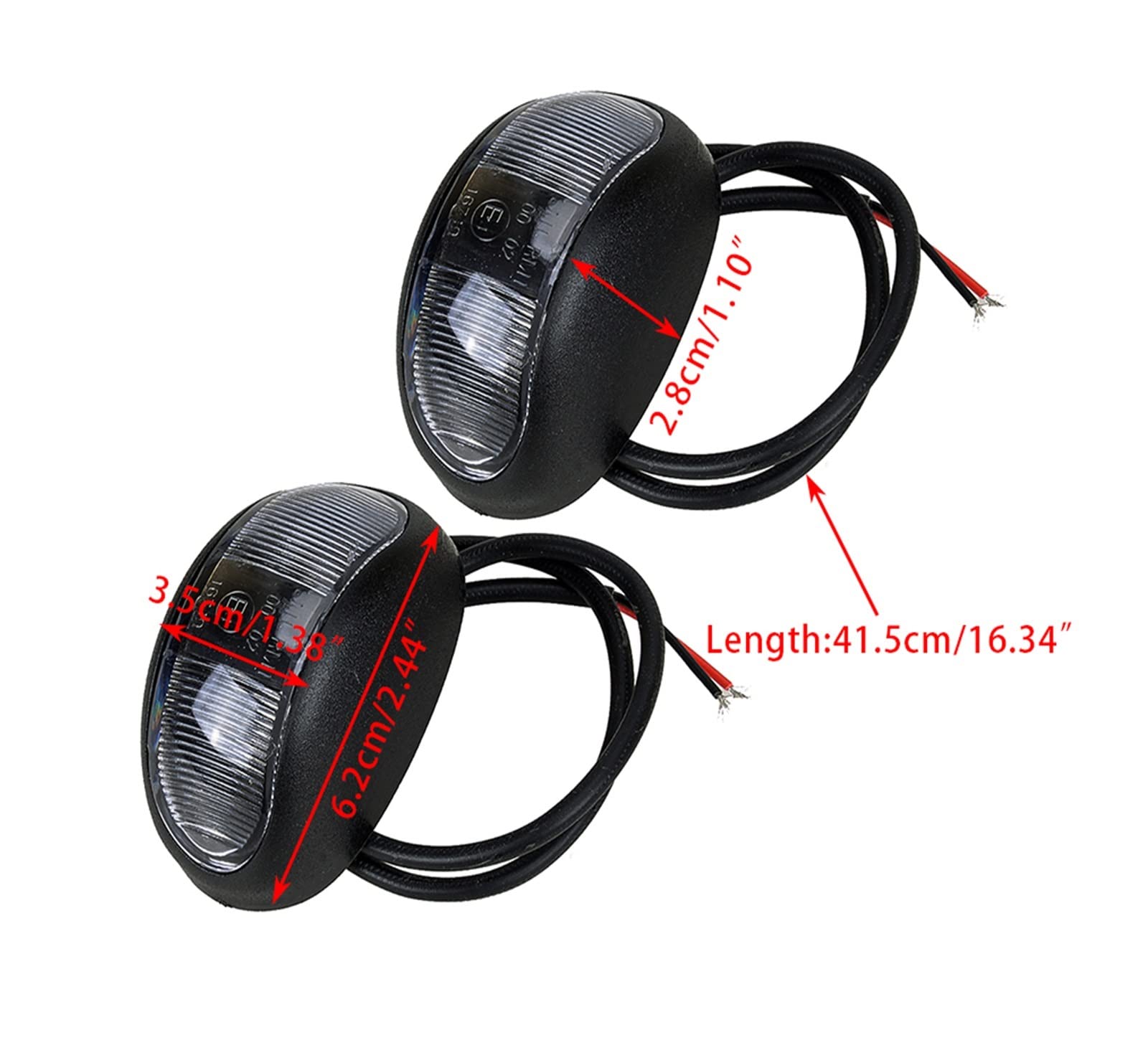 Blocchi luci antinebbia 2Pcs Car LED Luce Di Ingombro Luce Di Posizione Laterale Ambra Rossa 12V-24V Per Rimorchio Camion Caravan Universale