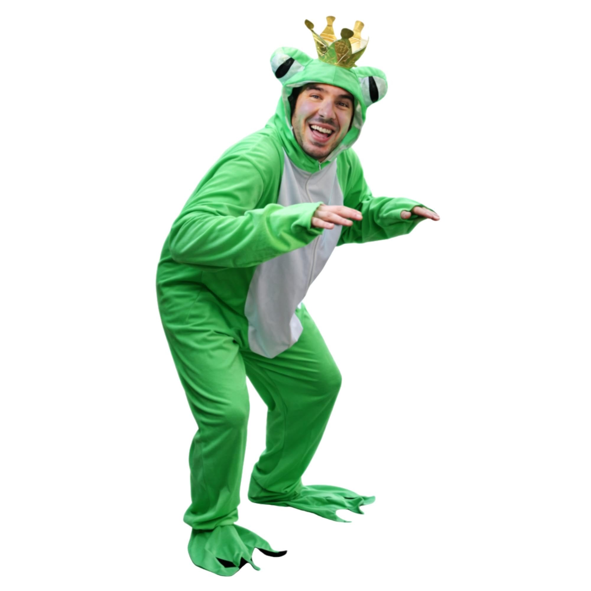 Ikumaal Frosch-König Kostüm, Sy12 XL, für Erwachsen-e Männer Frau-en, Frösche Märchen Kostüm-e Fasching Karneval Fasnacht Faschingskostüm-e Karnevalskostüm-e