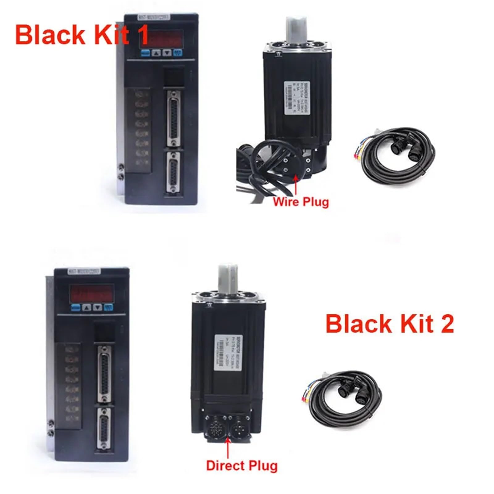 90ST-M02430 220V 750W servomotore a corrente alternata 3000 giri/min 2.4 NM 0.75KW monofase azionamento Magnete Permanente Driver Abbinato | Motore(kit nero 1)