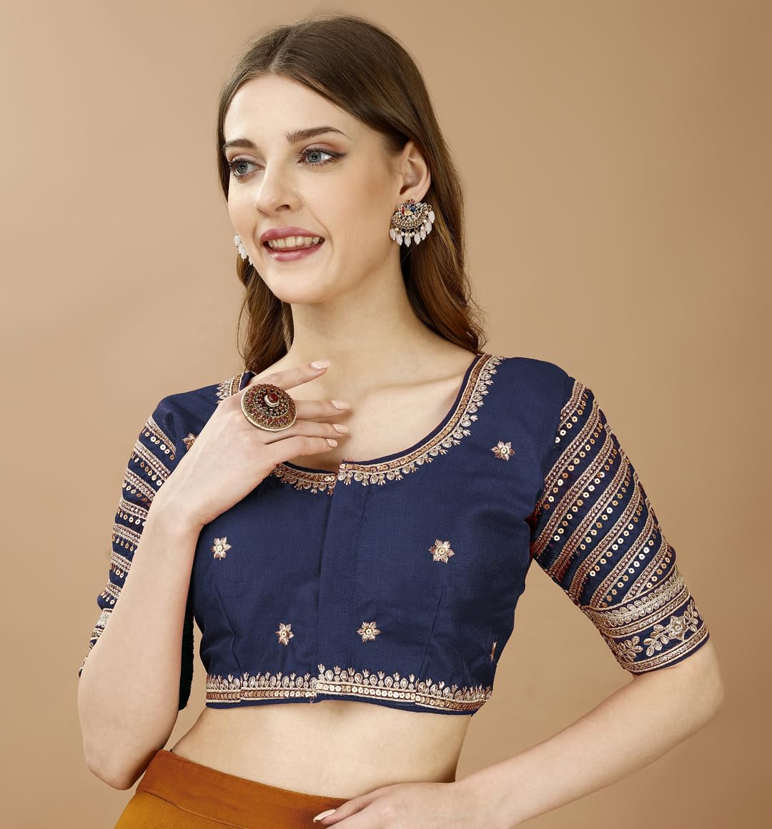 Vihu Fashion Damska bluzka gotowa do haftowania wiele kodowania złota nić indyjski etniczny projektant szyte sari bluzka dla kobiet sari Lehenga Choli