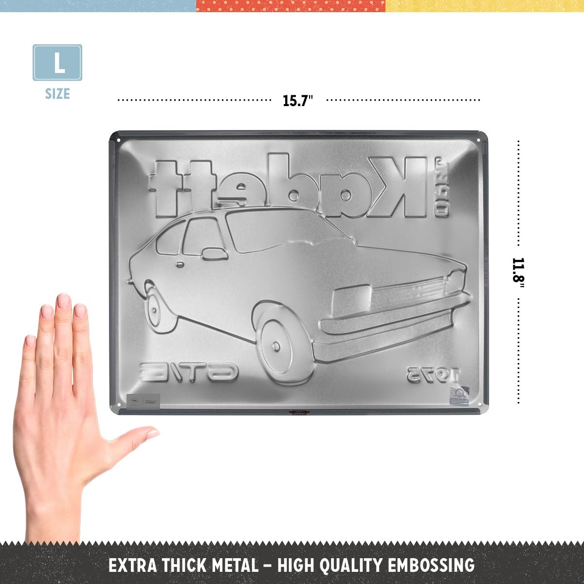 Nostalgic-Art Retro Blechschild, 30 x 40 cm, Opel – Kadett GT/E – Geschenk-Idee für Opel-Zubehör Fans, Original Lizenzprodukt (OLP), aus Metall, Vintage Design, Blechschilder Sprüche | Original Opel Lizenzprodukt (OLP), aus Metall, Vintage Design, Blechsc