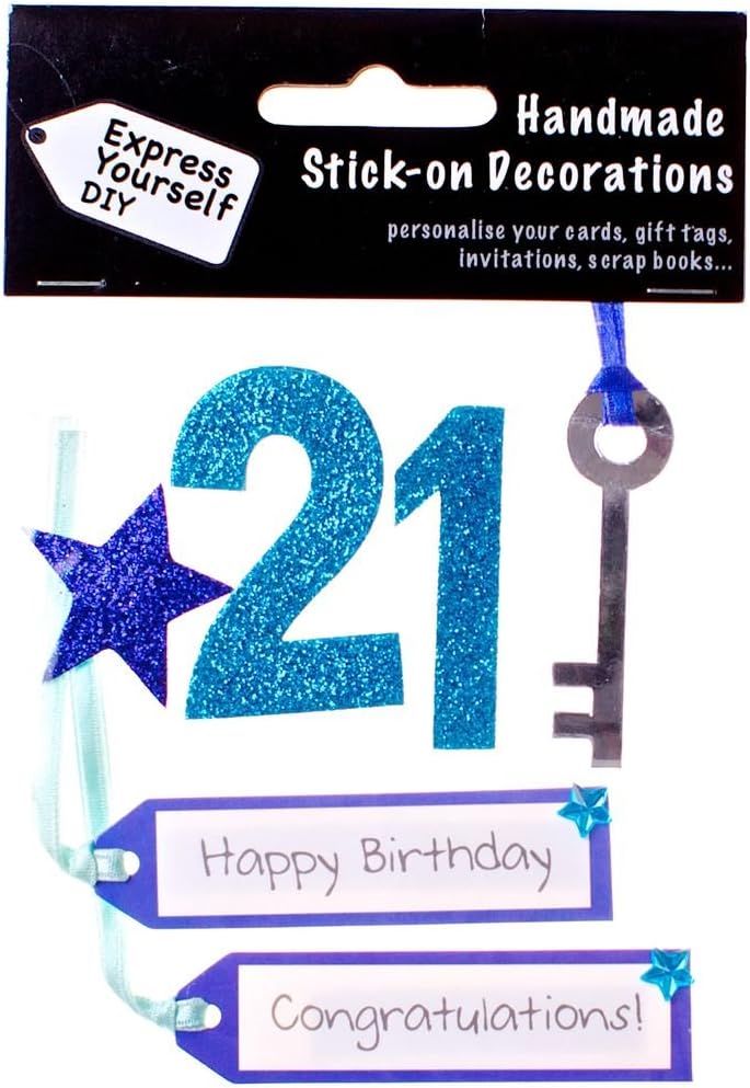 Blue 21st Birthday DIY Greeting Card Toppers Personalise Handmade Cards Yourself