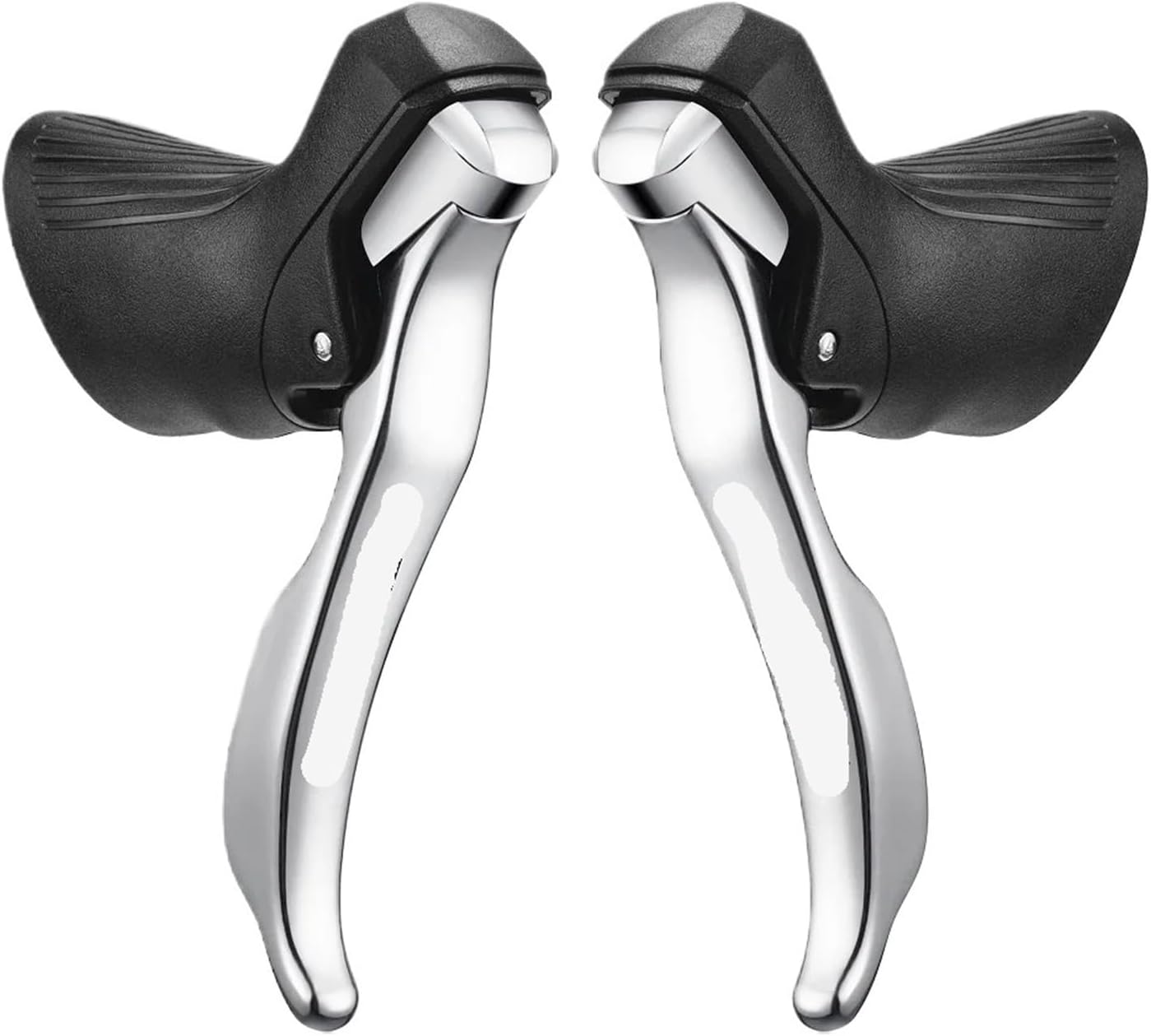 Silvery Road Bike Shifters 2×8/2×9/2X10/2X11Speed Lever Brake Bicycle Derailleur Compatible Compatible with 6800 Claris Sora R8000