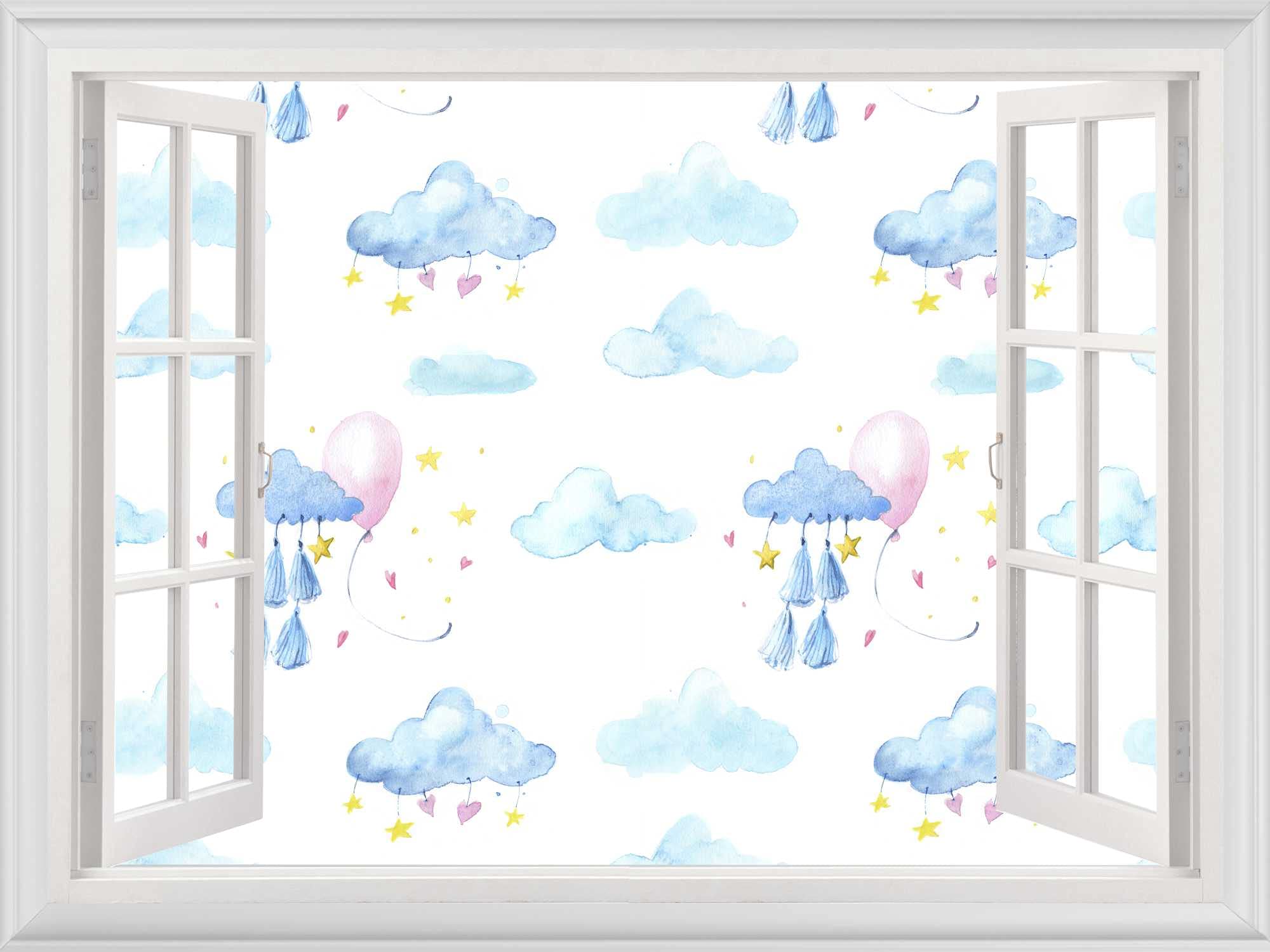 Cloud Wall Decals For Kids Room – 32-Piece Nursery Wall Stickers, Removable Vinyl Decor For Baby Boys & Girls