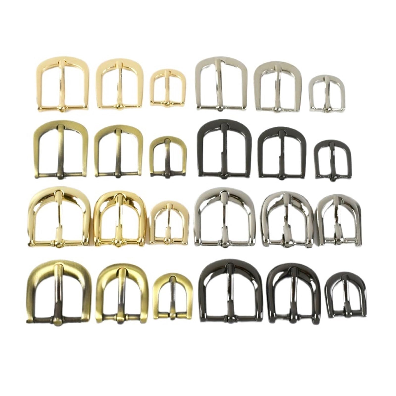 5/10/20 Pezzi 11/15/20 mm Fibbie ad ardiglione in Metallo for Cintura, Cinghia for Borsa, Ganci di Regolazione for Borsa, Accessori for Cucire in Pelle Fai da Te(F3-25-Brass,15mm-10Pcs)