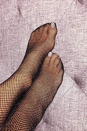 Image of Mila Marutti Fishnet Tights for Women | Black Fish Net Stockings | High Waist Fishnet Pantyhose Multiple Colors