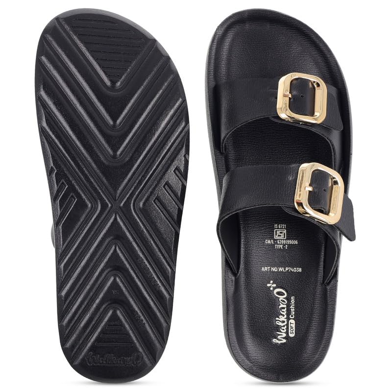 Image of WALKAROO Women's Comfort Flat Sandals|Soft Cushioned Footbed, Lightweight PU Platform Sole|CasualWear,Travel,Outdoor,office wear,Stylish,Trendy Sandals|WLP74038