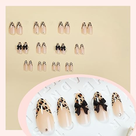 Cheetah Print Y2K Nails: Trendy Almond Press-Ons