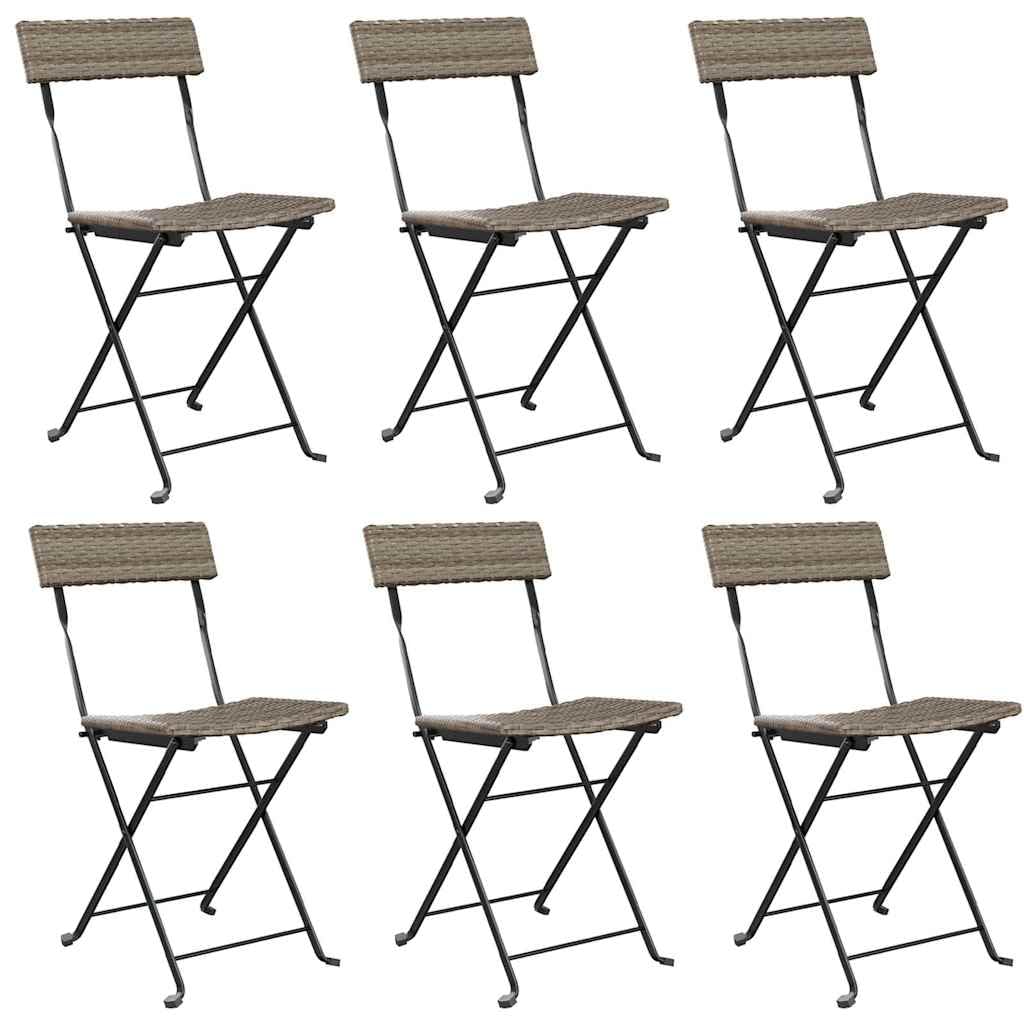 Chaise de bistrot pliante lot de 6 mobilier de jardin acier