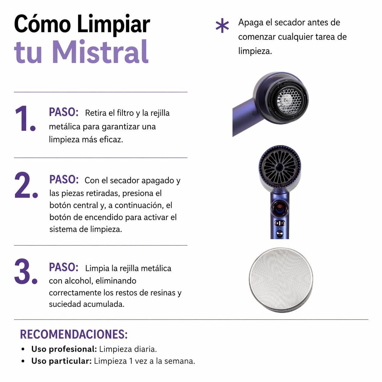 Corioliss Mistral Secador de Pelo Profesional 2000W, Potente, Ligero y Silencioso, Motor BLDC Iónico Antiencrespamiento con Difusor y 2 Boquillas