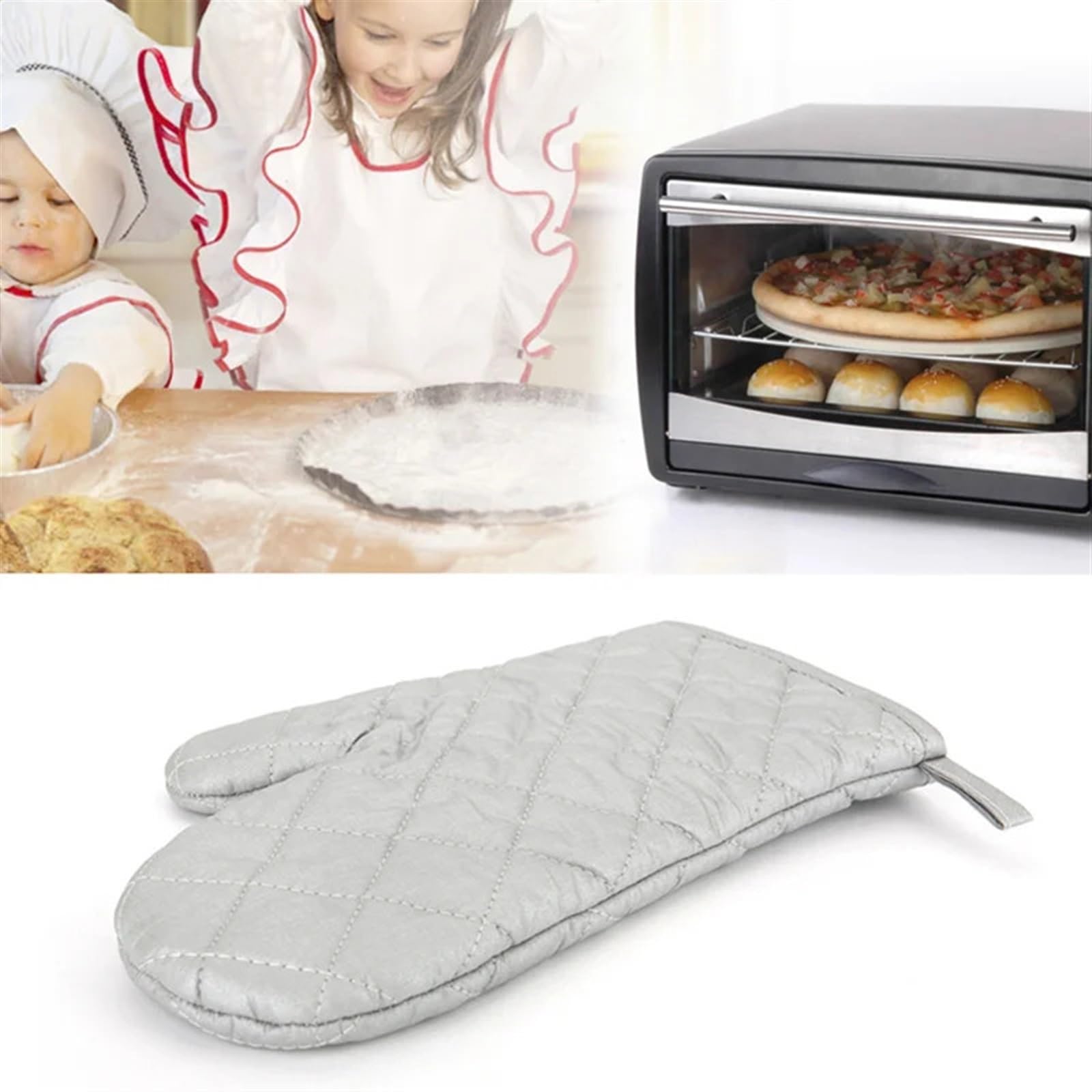 MRKU Guantes para Hornear, Guantes de Cocina para Horno, 1 Unidad, Aislamiento de algodón para microondas, Bandeja antiescaldaduras, vajilla