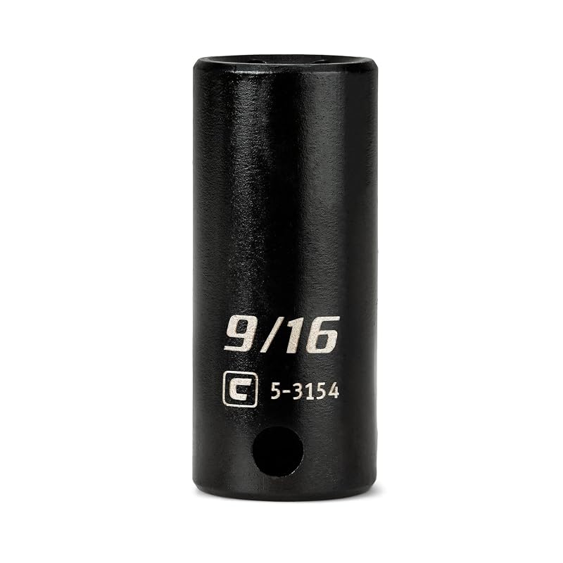 Capri Tools Soquete de impacto semi-profundo 14,3 mm (9/16 pol.) com encaixe de 9,5 mm (3/8 pol.) CP53154, 1 peça