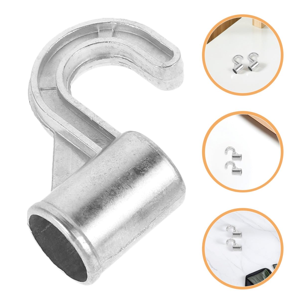 2 Ganchos Resistentes para Barra de Armario de Aleación de Aluminio de 18 Mm Diseño Seguro para Colgar Sombreros y Bolsas en Armarios o Habitaciones