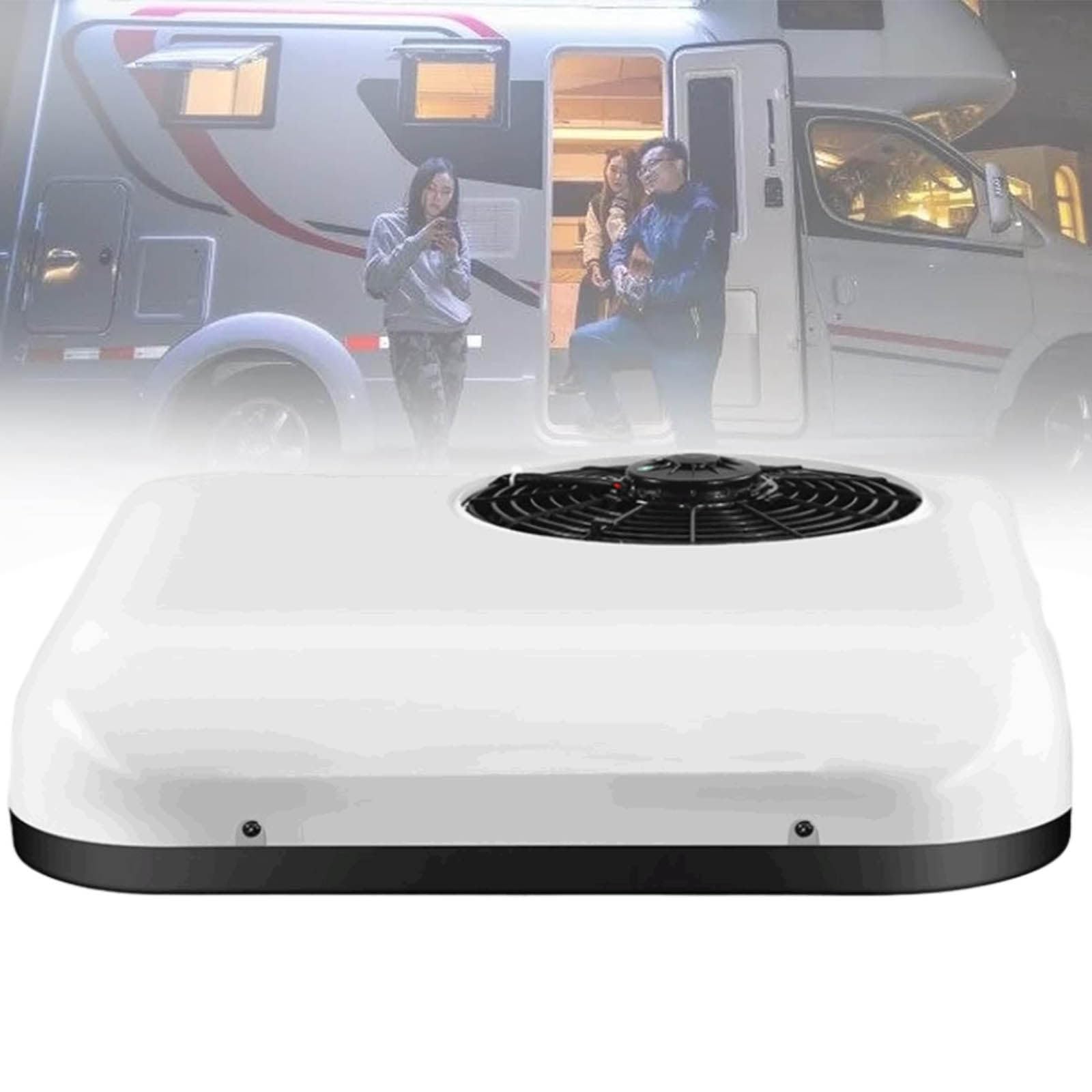RV Rooftop Air Conditioner,Electric Parking 12v/24v Air Conditioner Smart Temp Control 2200W Cooling Capacity,Low Noise Ultra-thin Car Air Conditioning for Van,Excavators, Caravan,Buses