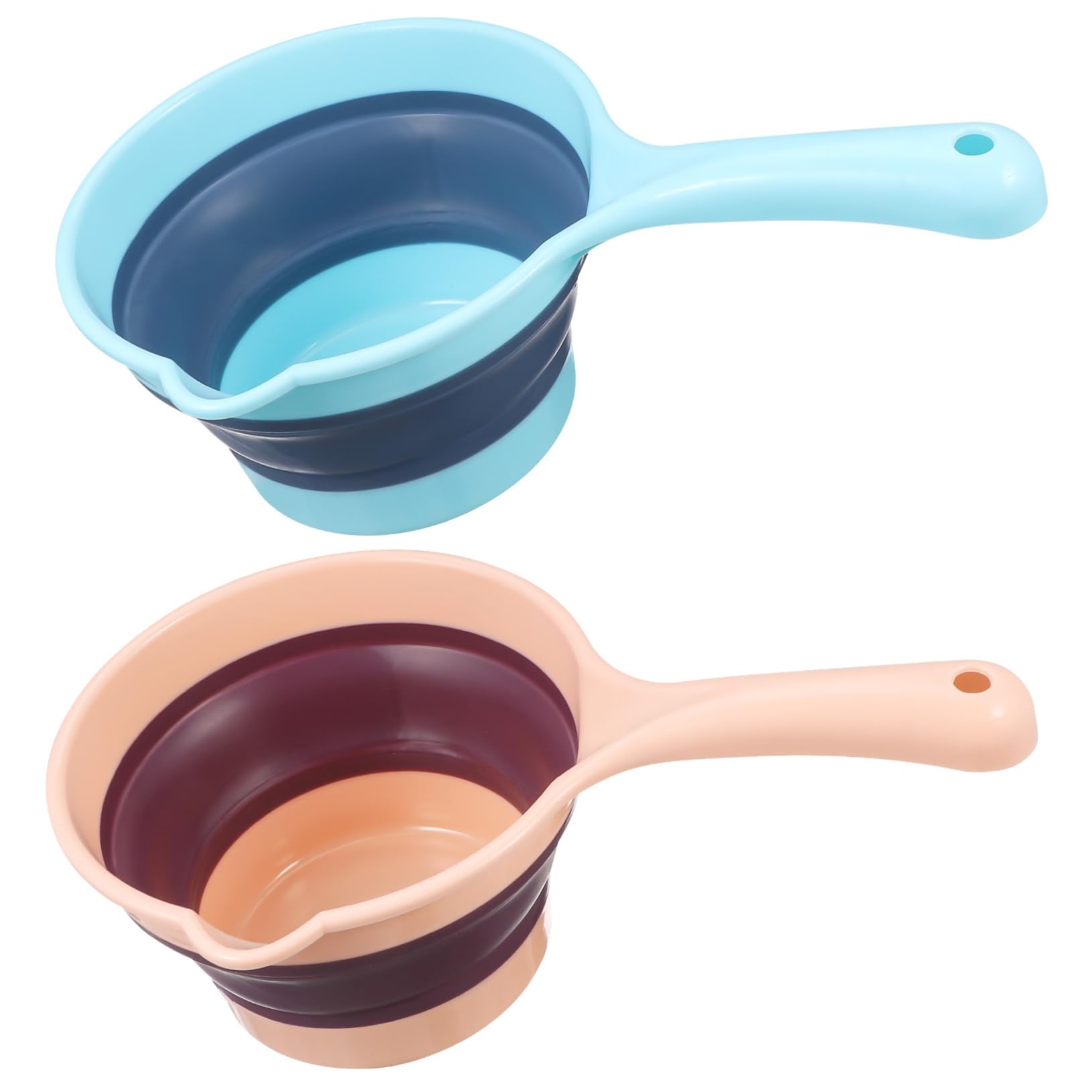 Cabilock Sturdy Reliable 2pcs Folding Water Scoop Kitchen Ladle Spoon Collapsible Water Scoop Mini Ladles Dips Watering Can Indoor Gravy Serving