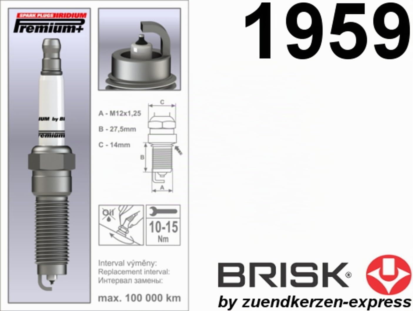 BRISK Iridium Premium+ Plus P33 XOR12YIR 1959 Zündkerzen, 4 Stück