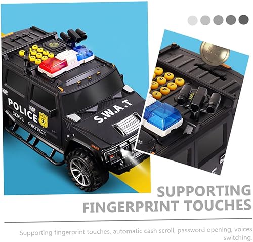Miniatura 6 de SAFIGLE Hucha de plástico para niños, 1 unidad, juguete para niños, juguete SUV, alcancía para efectivo, hucha para coche, caja fuerte, caja fuerte