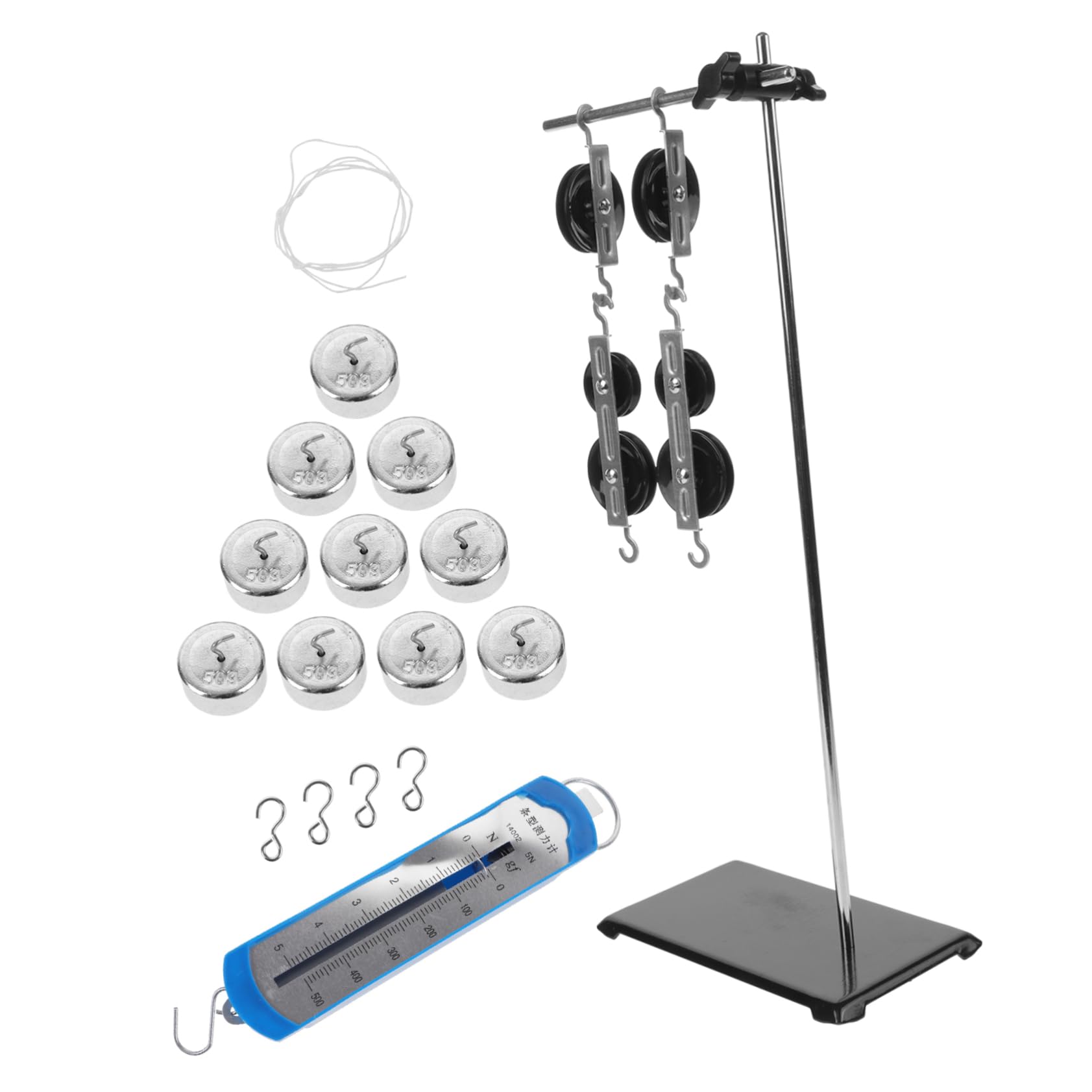 ULTECHNOVO 1ensemble Kit De Poulies Expérimental Pour Enseignement Physique Équipement De Laboratoire Avec Support Et Poids Pour Expériences Mécaniques