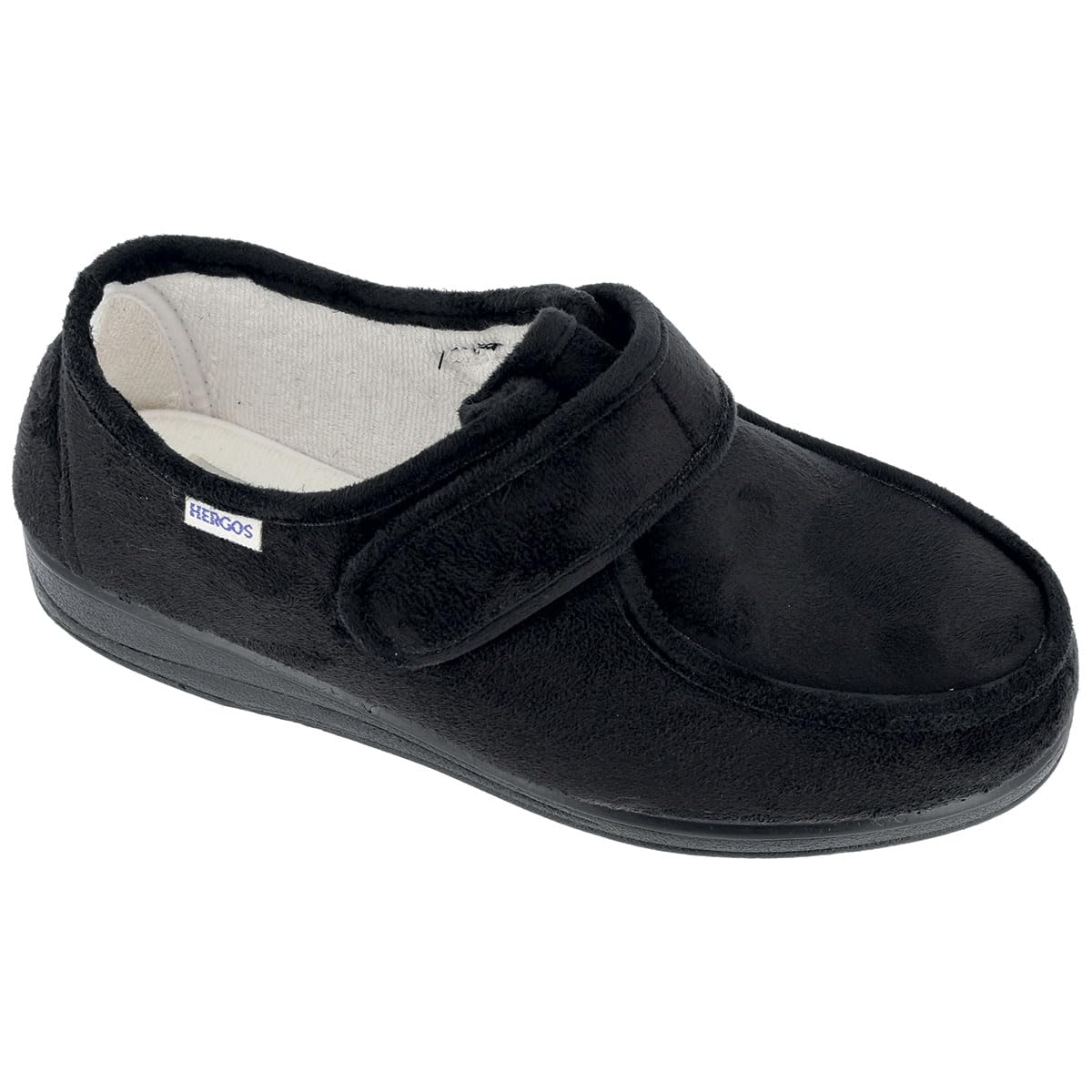 Hergos H052 - Scarpa Comoda in Tessuto Elasticizzato a Rete Antibatterico con Strappo per Allacciatura Personalizzata - Rete/Setaelast Nero