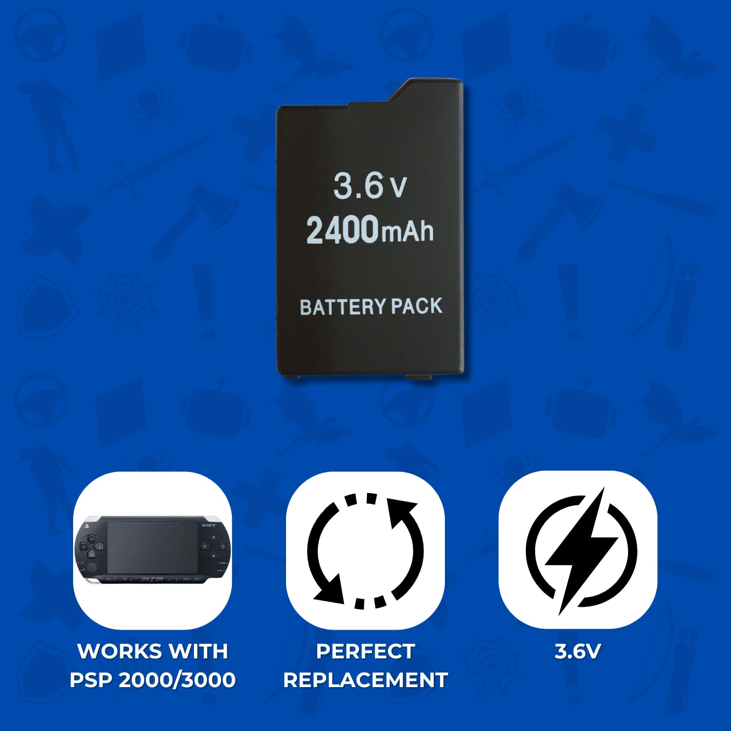 New Rechargeable Battery For PSP 2000 And 3000 Sony PlayStation - Foto 6