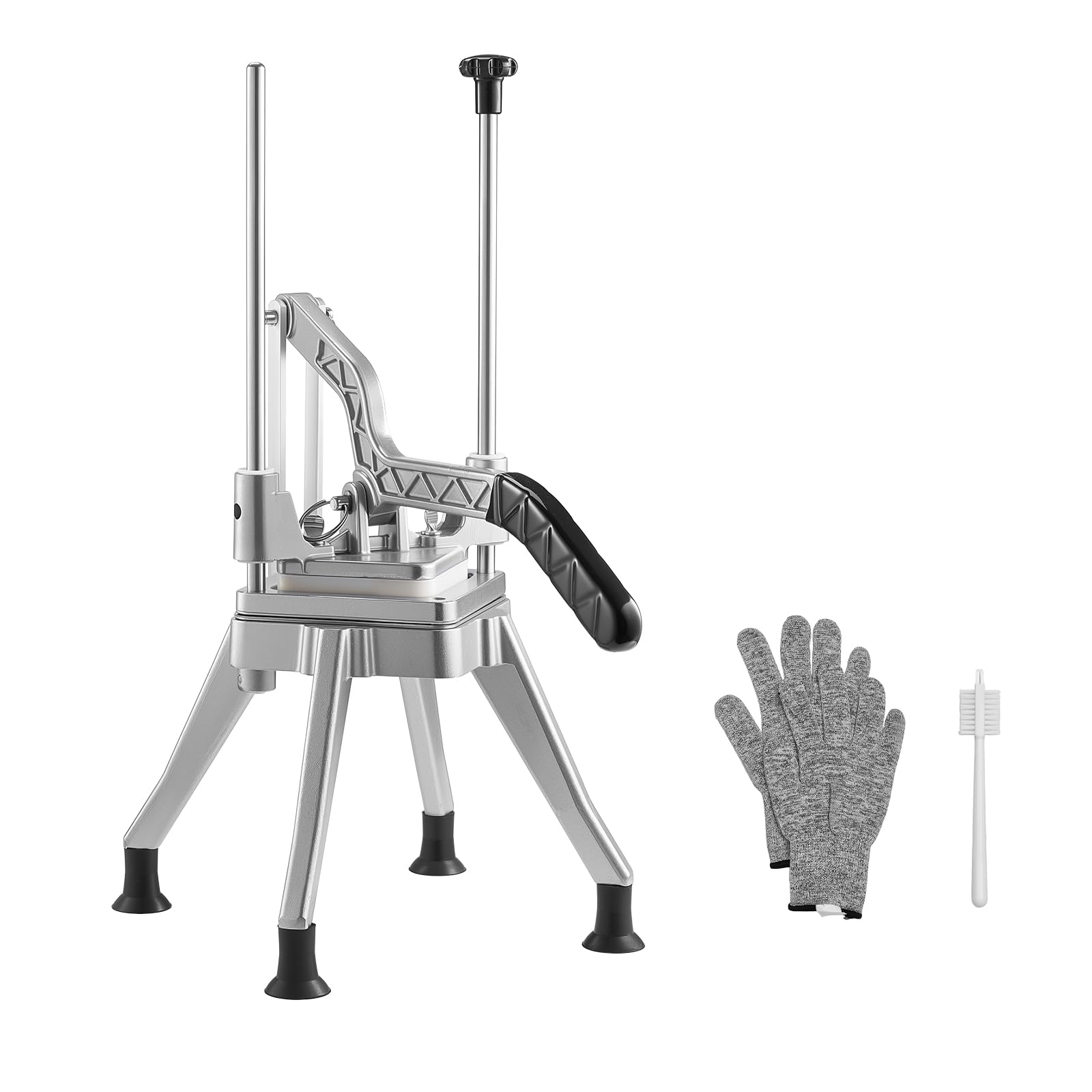 VEVOR Pommes-Frites-Schneider, Kartoffelschneider mit 3/8 Zoll Klinge aus 420J2-Edelstahl, Pommesschneider, Frittenschneider, Obstschneider, mit Ergonomischem Griff, für Restaurants Cafeterias
