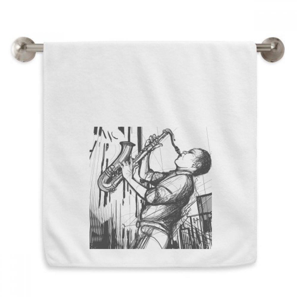 Serviette absorbante jazz blanche fini moelleux contre le linge rêche de salle de bain