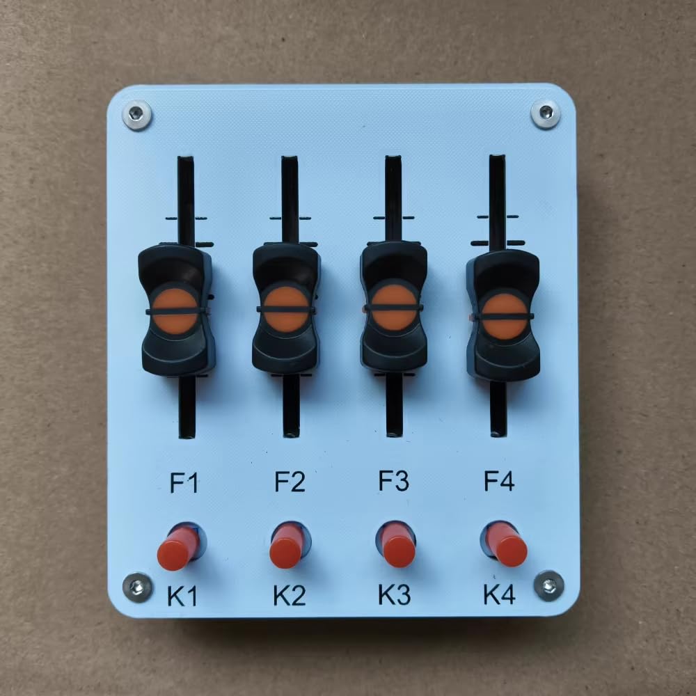 Controller MIDI a 4 canali con fader da 45 mm, 4 pulsanti, USB-C, Plug & Play, per software DAW (Digital Audio Workstation).