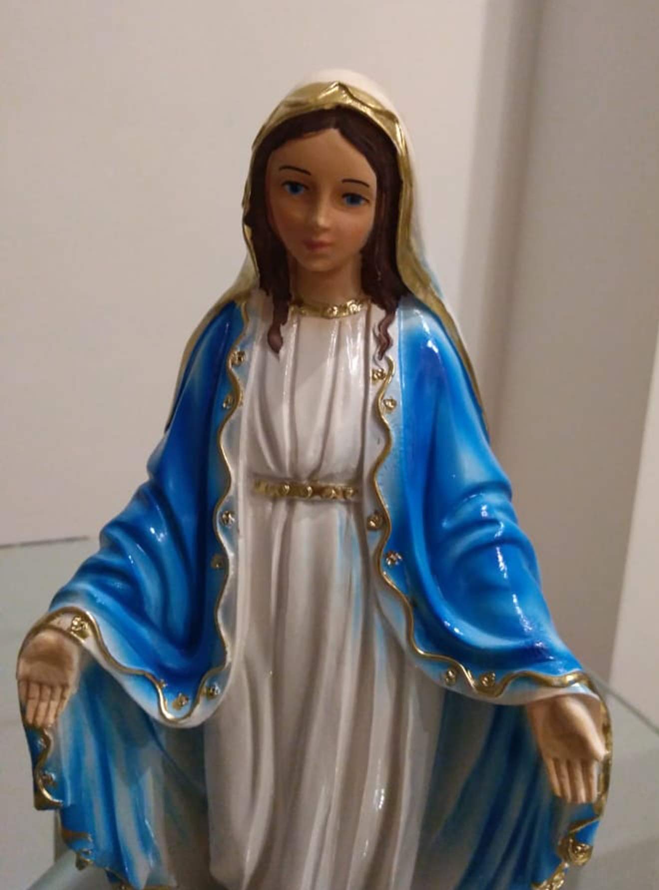 Eurofusioni Statua Madonna Miracolosa – Maria Immacolata Dipinta a Mano - H 30 cm