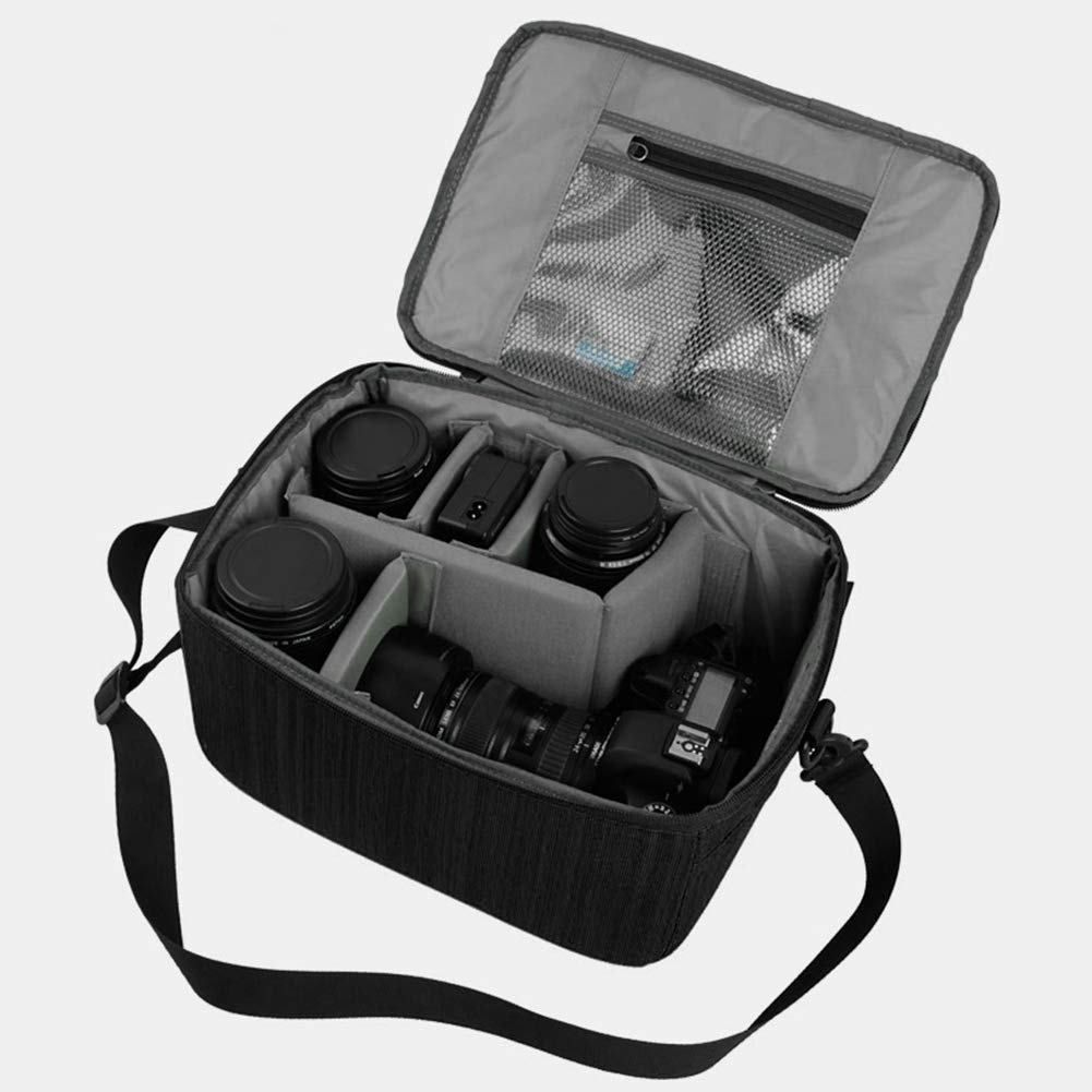 Borsa per obiettivo fotografico Custodia a tracolla DSLR portatile per fotografia Arancione (Sezione orizzontale nera)