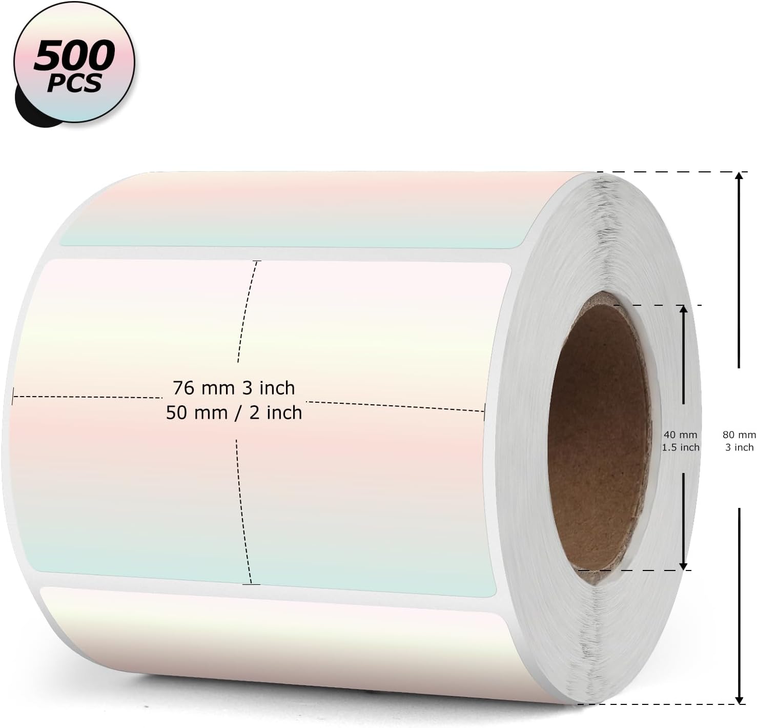 Red Gradient Thermal Labels Vinyl 2 × 3 Inch Self-Adhesive Rectangle Stickers Roll Waterproof Direct Printer Decals Name Tags for QR Code DIY Office Address 500 PCS - Image 7