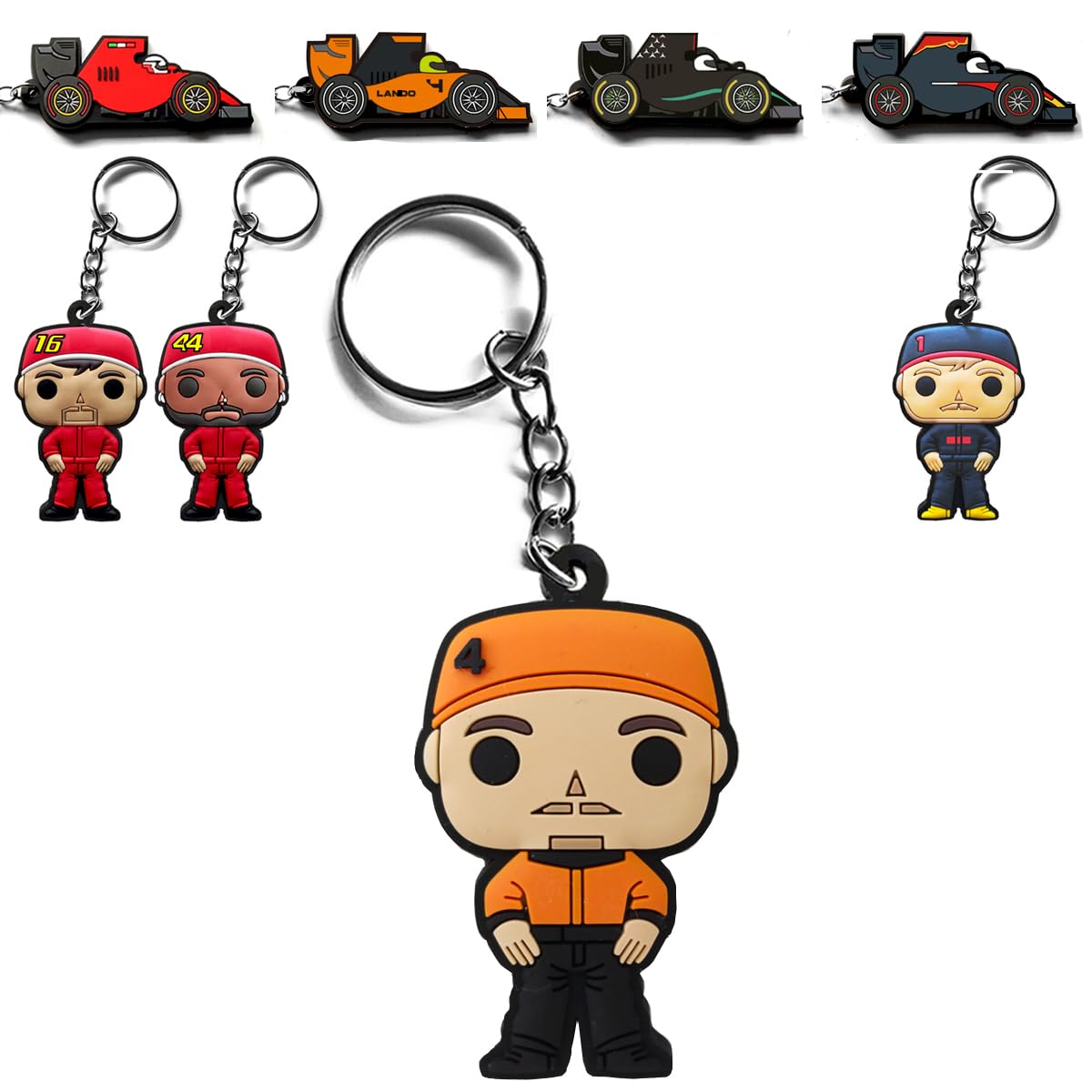 Racing Car Key Chain Keychain Hook Race Team Driver Auto Compatible with Formula One F1 Fans Men Women Gift