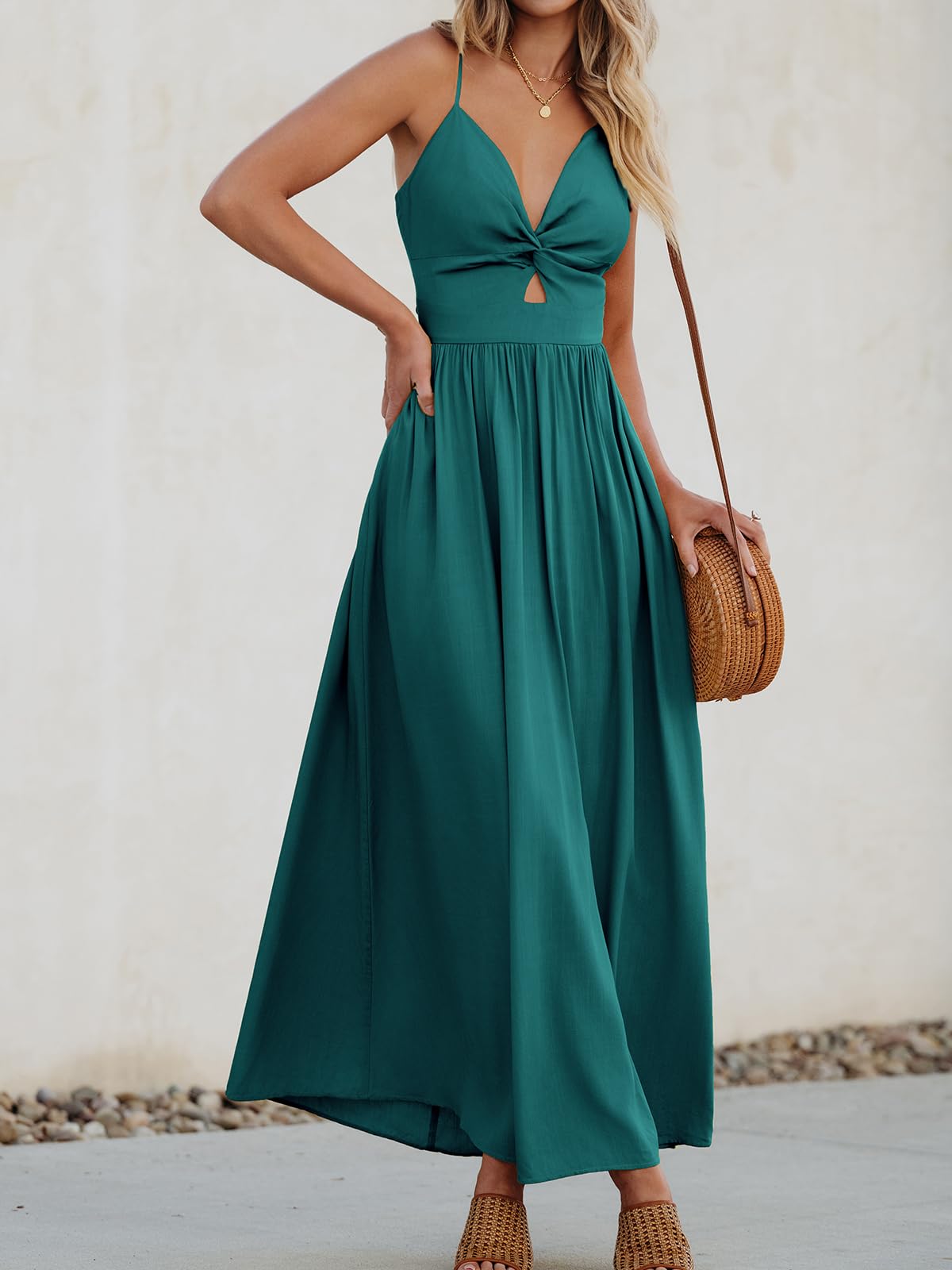 CUPSHE Abito Estivo da Donna con Scollo a V, Senza Maniche, Colore a Contrasto, Stampa Floreale, Mini Abito per Il Tempo Libero, Feste, Spiaggia, Cami