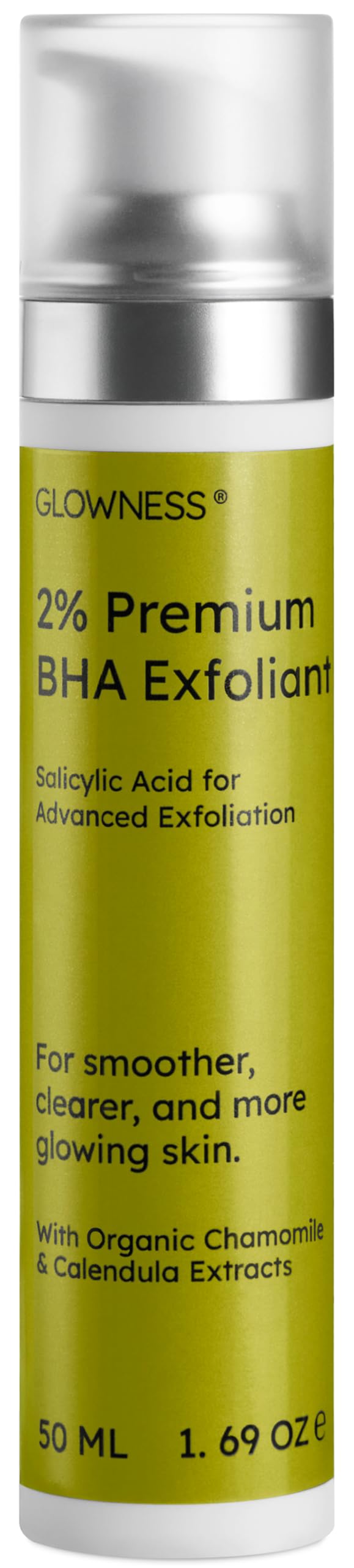 Glowness 2% BHA Face Liquid Exfoliant, Advanced Plant-Derived Salicylic Acid with Botanical Extracts, Helps Reduce Blemishes