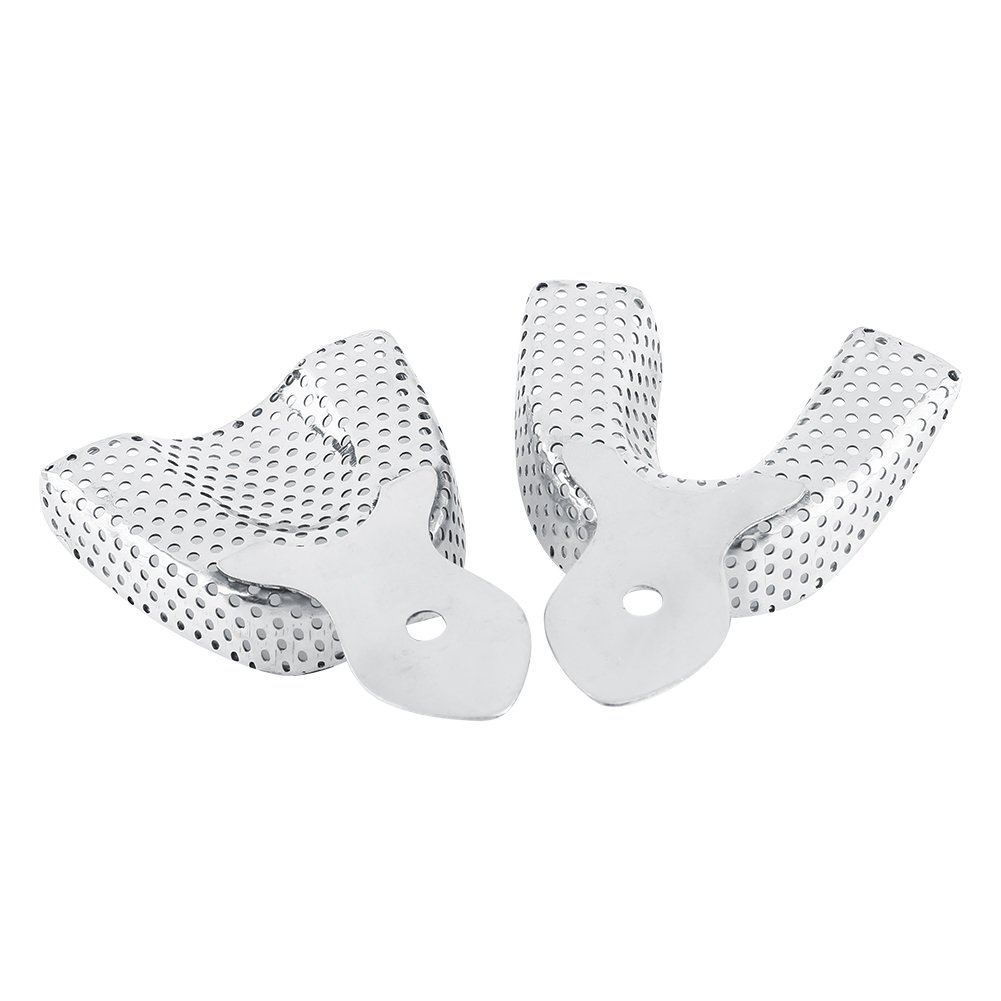 Plateaux dentaires-6 pièces en Acier Inoxydable Plateaux de Dents autoclavables dentaires Plateau d'empreinte Dentaire supérieur et inférieur