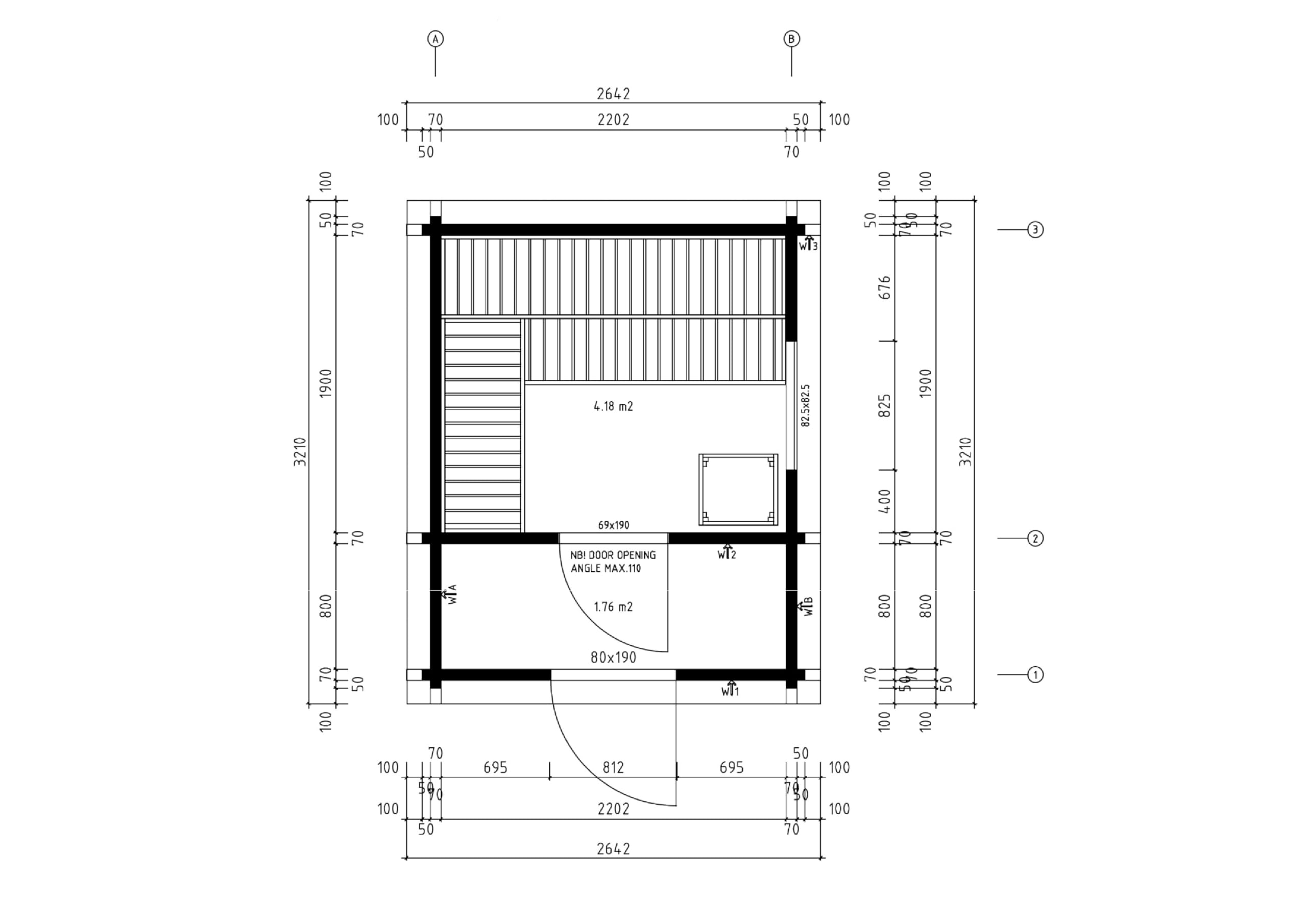 Carlsson Saunahaus Cubus-70 B, 70 mm Wandstärke (244 x 301 cm)