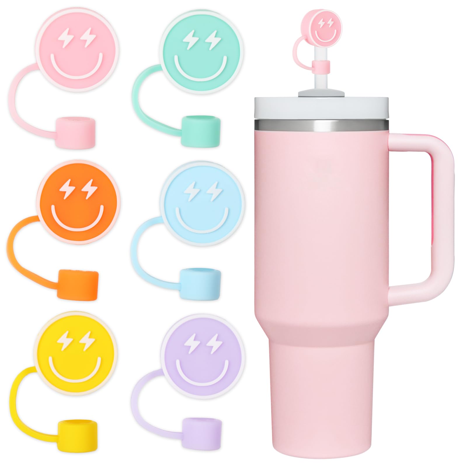 Couvre-paille silicone foudre pour gobelet isotherme de camping et bureau