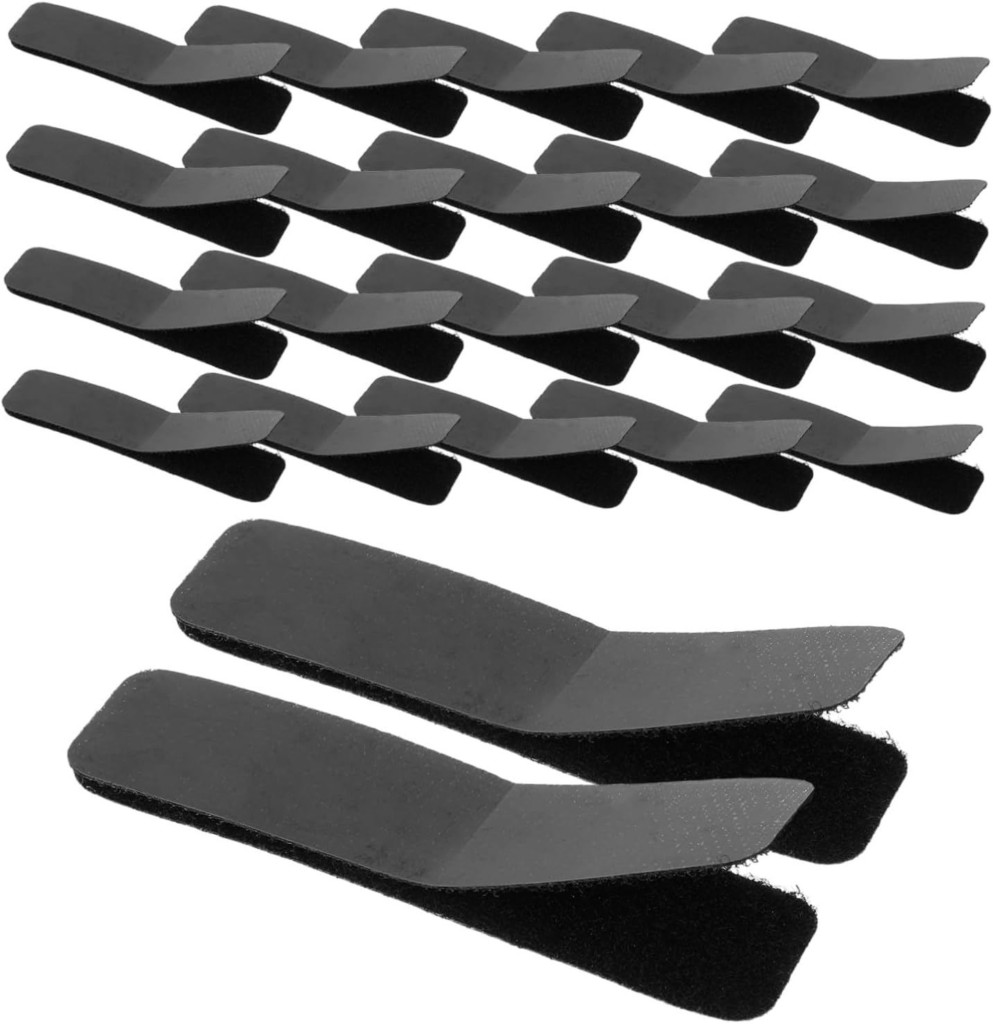 Self Adhesive Hook and Loop Strips 100pcs Black Rectangle PET