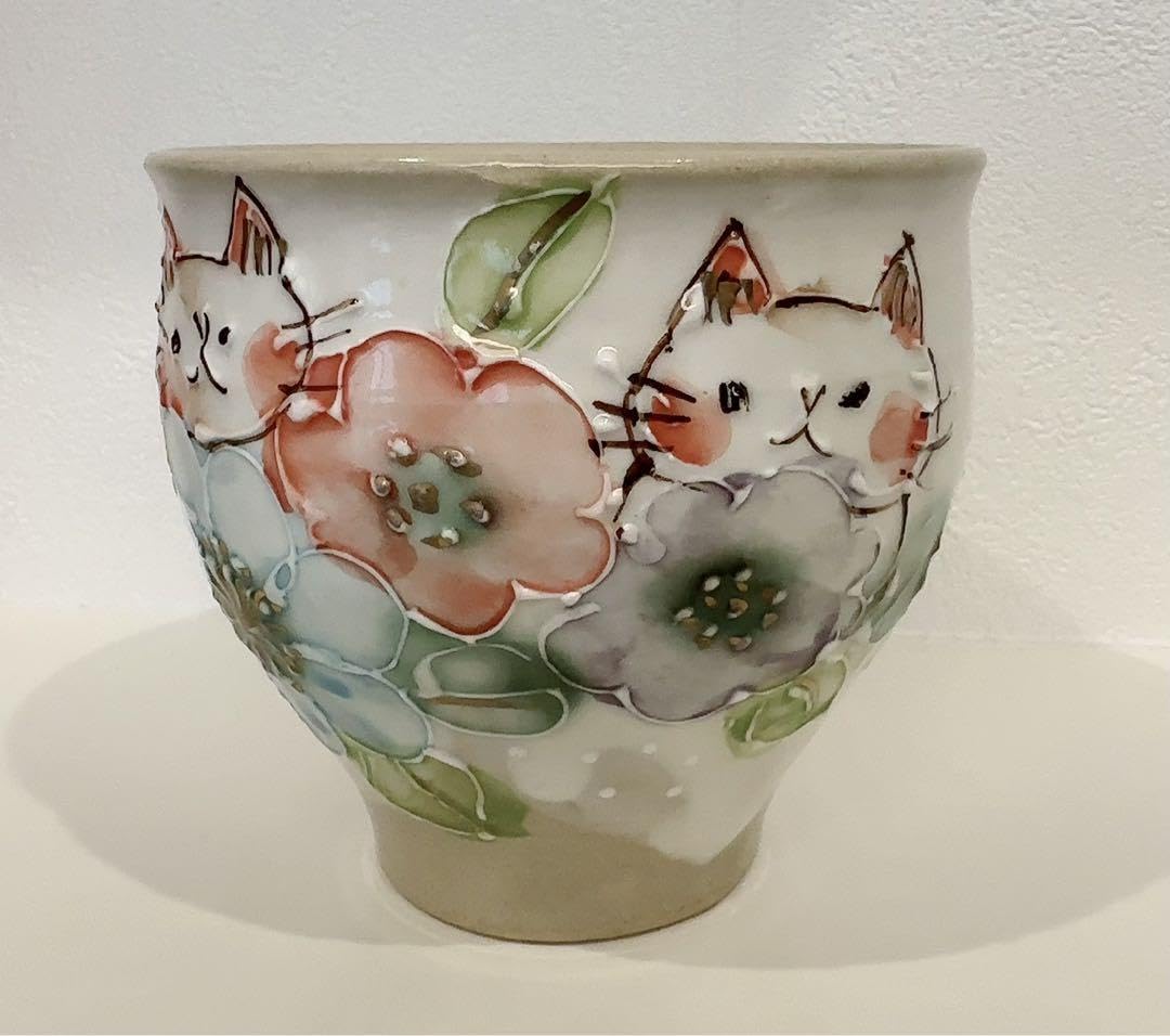 花瓶　作家　内藤加奈子　壺　可愛い　美品　イヌ　ウサギ　陶器 花瓶 作家 内藤加奈子 壺 可愛い 美品 イヌ ウサギ 陶器