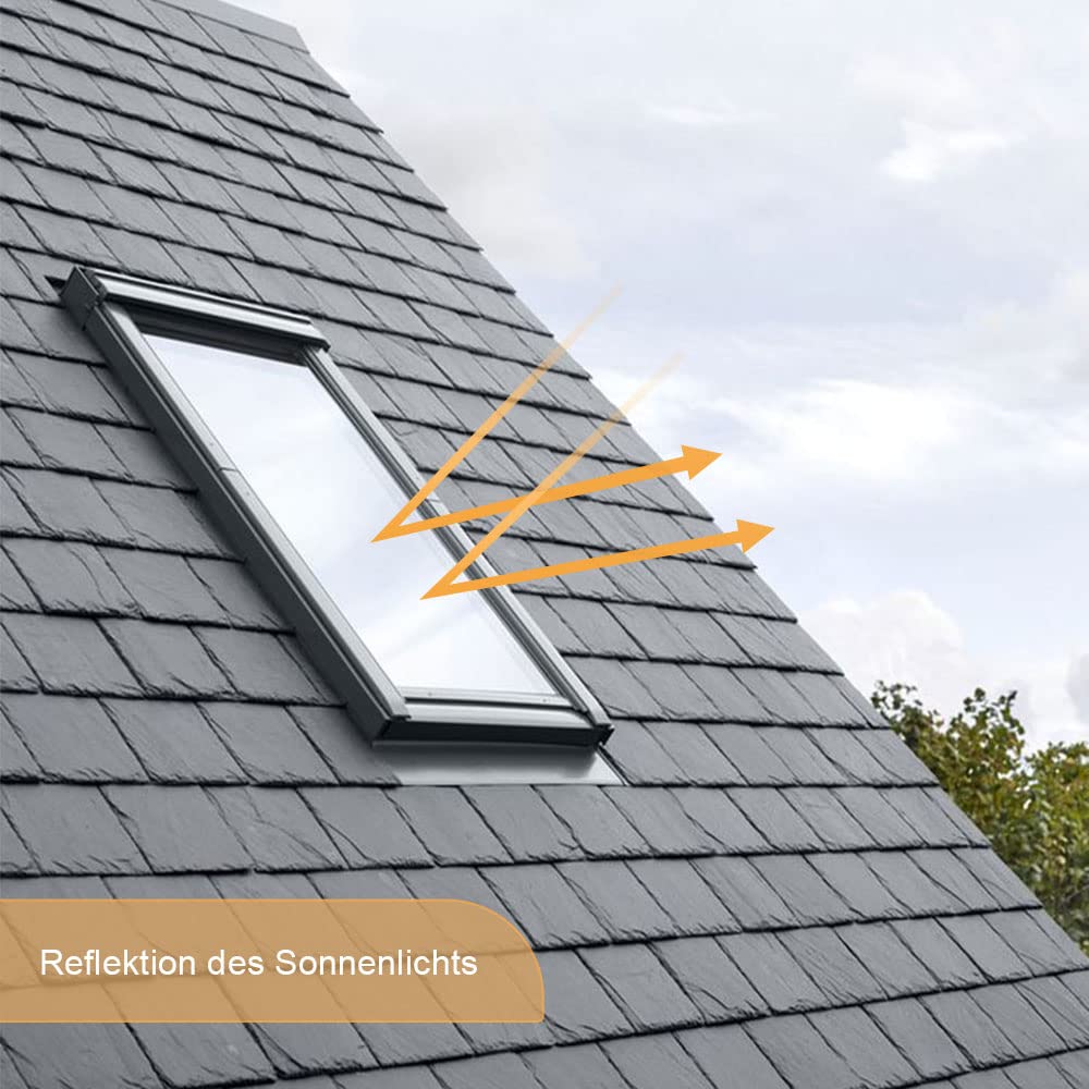 OBdeco Thermal Roller Blind, 100% Blackout Sun Protection, Blackout Roller Blind for Velux Roof Windows Heat Protection - Image 4