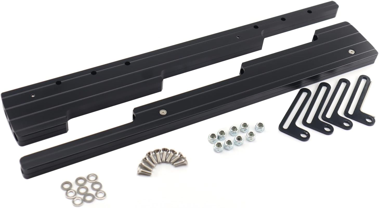 Spark Plug Wire Looms Holders Compatible with Small Block Big Block SBC BBC 302 305 327 350 383 400 396 427 454, Aluminum Black