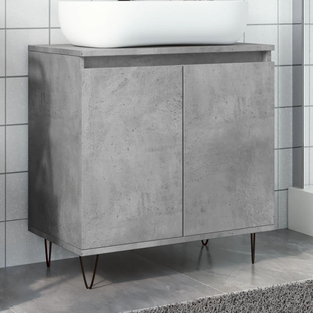 ShGaxin Szafka łazienkowa Drewno inżynieryjne betonowe Szary 58x33x60 cm, Meble łazienkowe, Meble Do Szafki, Szafka Pomocnicza, Szafka mała857216