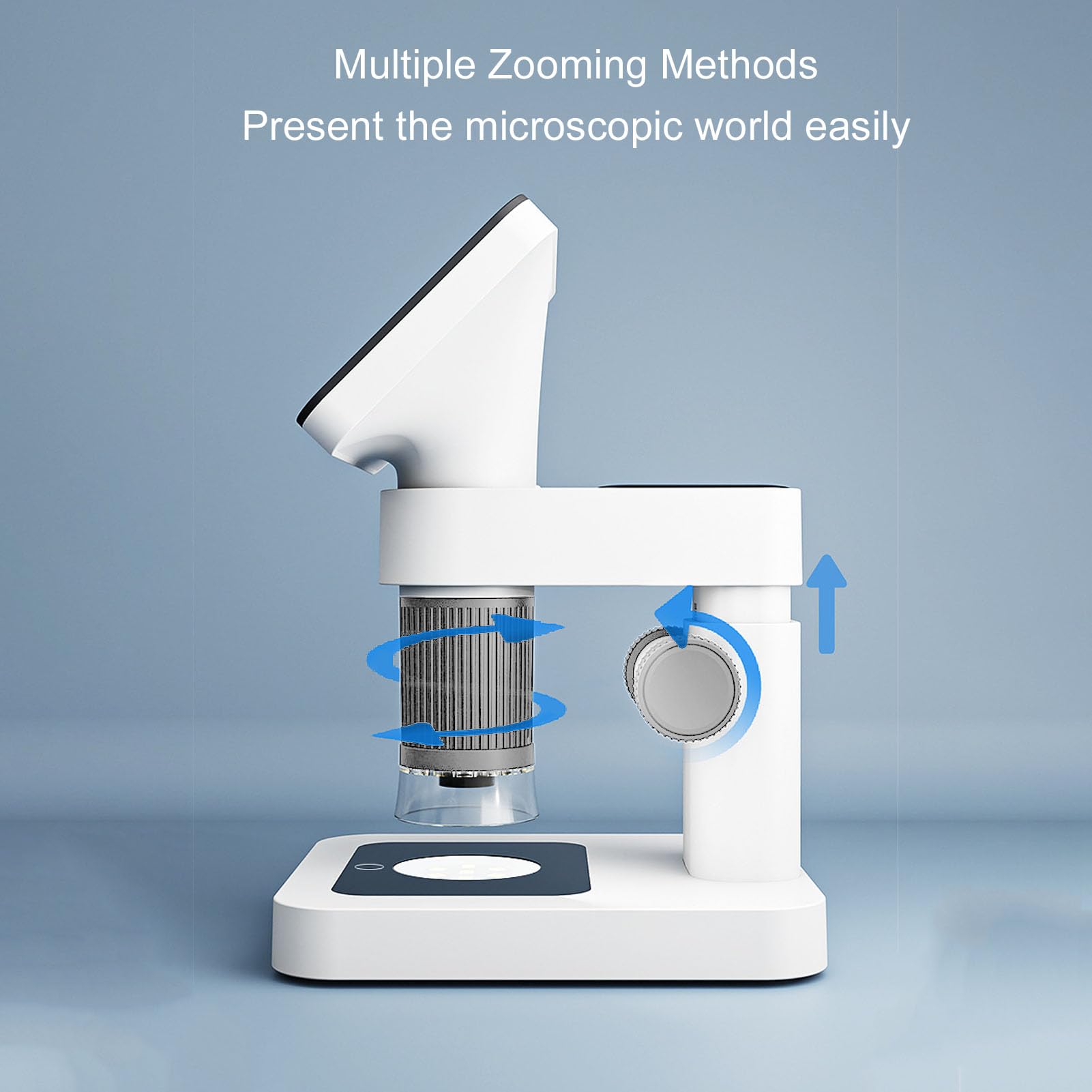 Lupa de Microscopio Digital, 1080P 8 Luces LED Pantalla de 12MP de 4,5 Pulgadas, Lupa Electrónica de Mano con Aumento de 5-32X con Microscopio Digital, Ideal para Detalles (Grey)