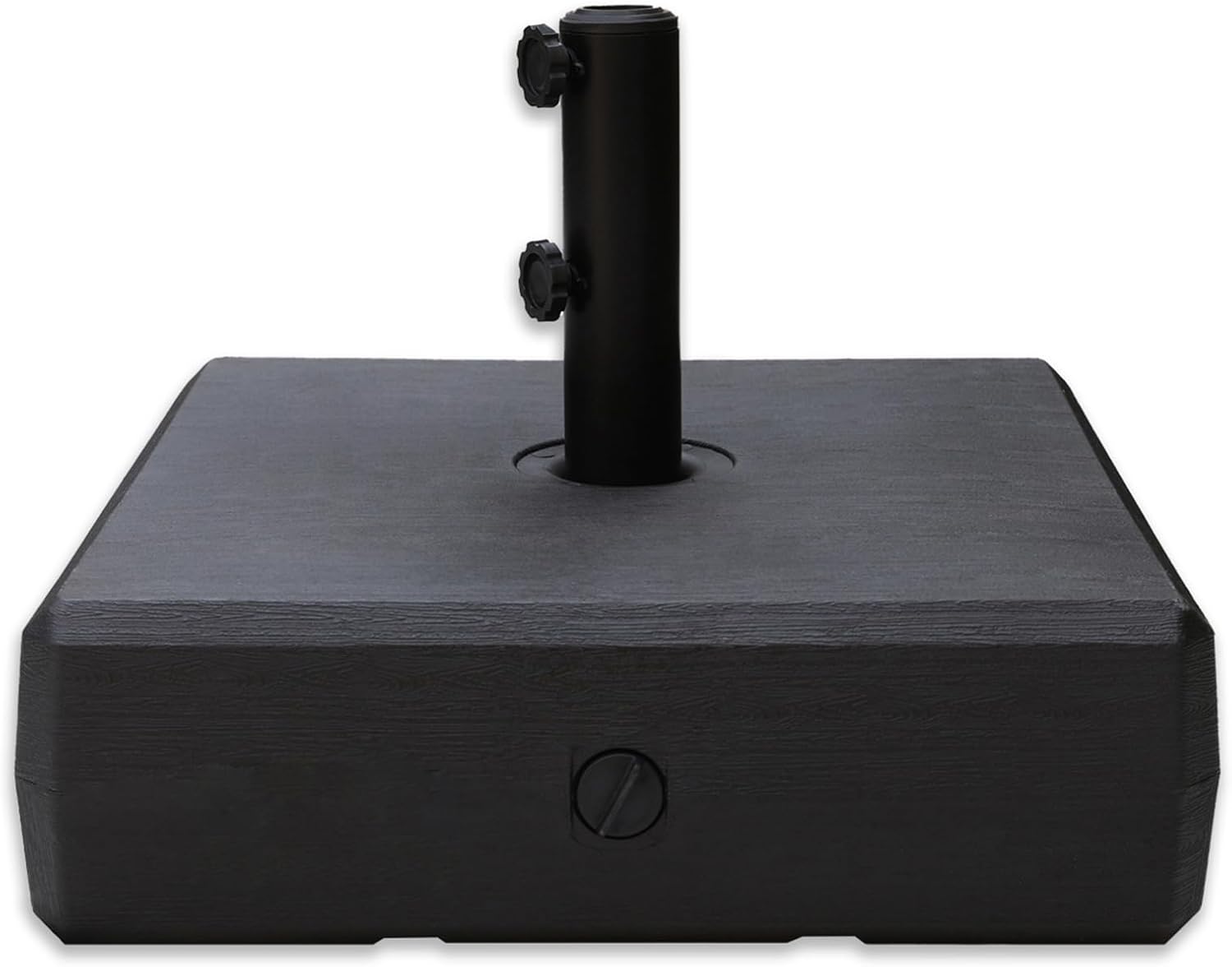 Helios&Hestia 122 lb Heavy Duty Square Plastic Water and Sand Fillable Outdoor Umbrella Base Stand Weight for Patio Market Table Umbrella, Black