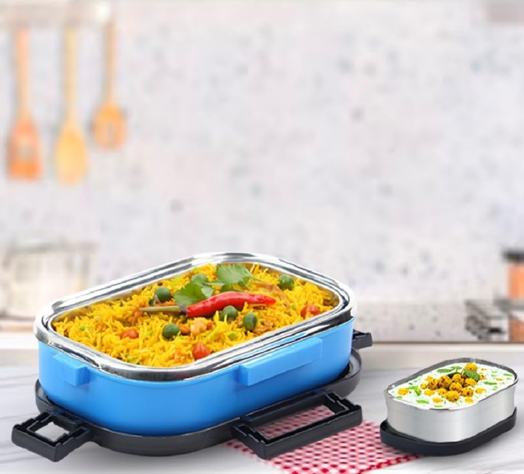 Attro Meal Time Stainless Steel Insulated Airtight Leak-Proof Lunch Box for Office, School, Picnic, 800 Ml - Sky Blue (B0BGZP2R2R) Amazon Price History, Amazon Price Tracker