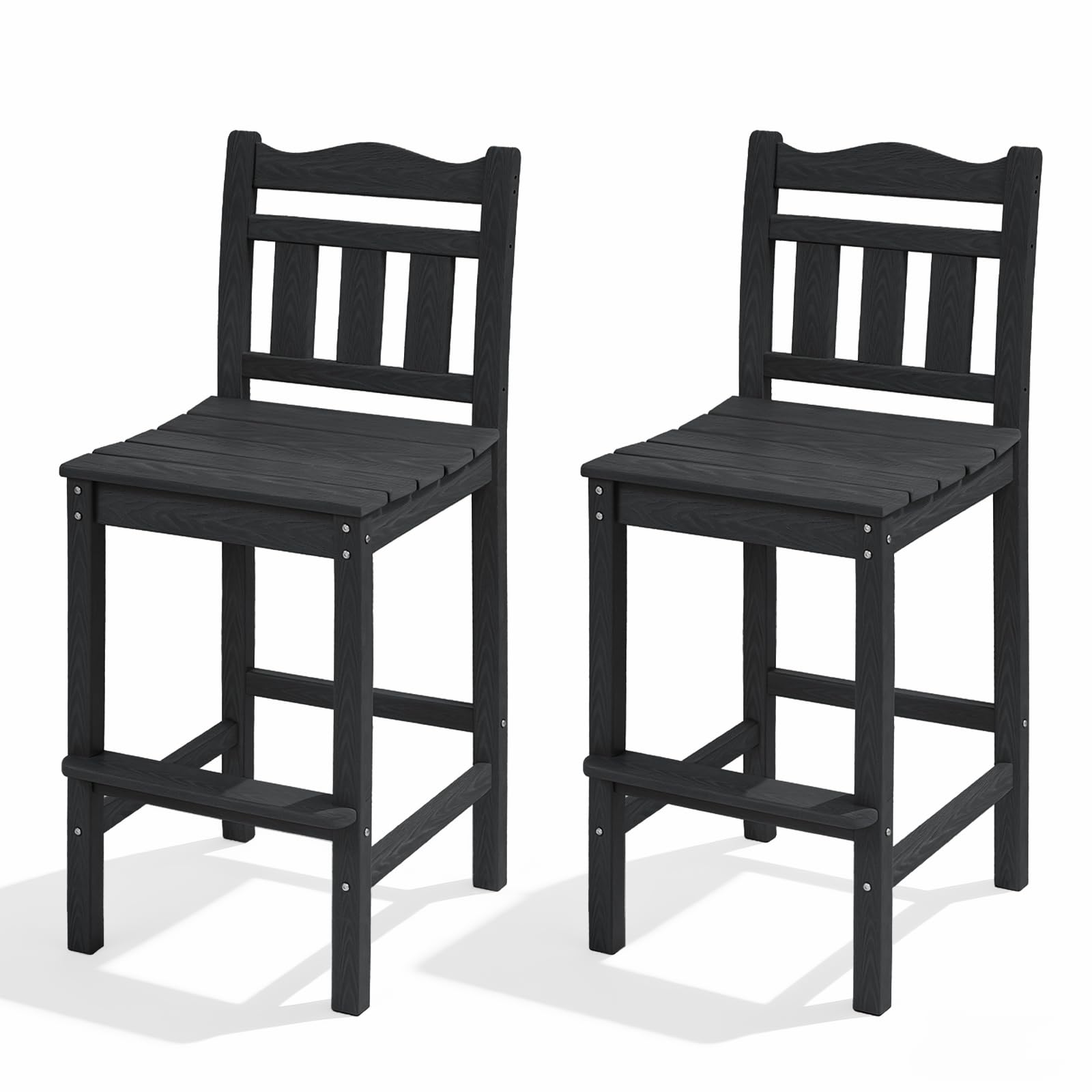 Outdoor Bar Stools Set of 2, Tall Adirondack Bar Chairs