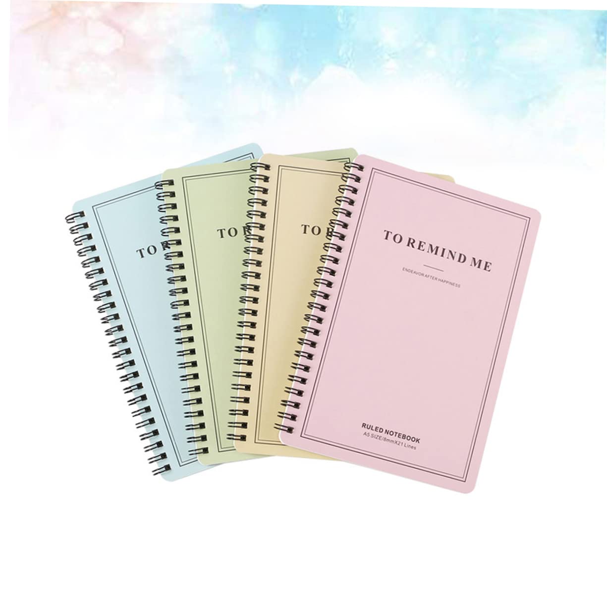 Sewroro 4pièces Lot De Carnet à Spirale Latérale Couverture Simple Bloc-notes Pour Étudiants Carnet Étudiant Journal De Voyage De Notes