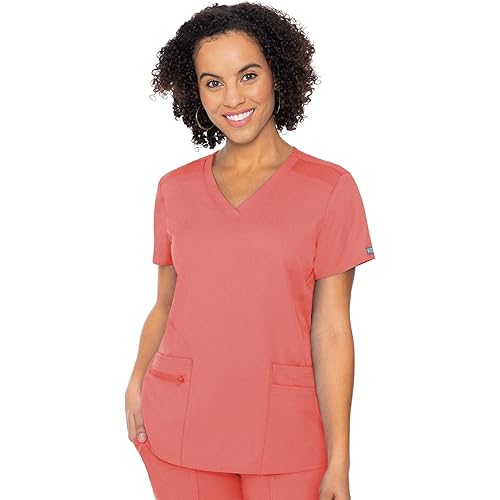 Med Couture Touch Women's V-Neck Knit Back Top