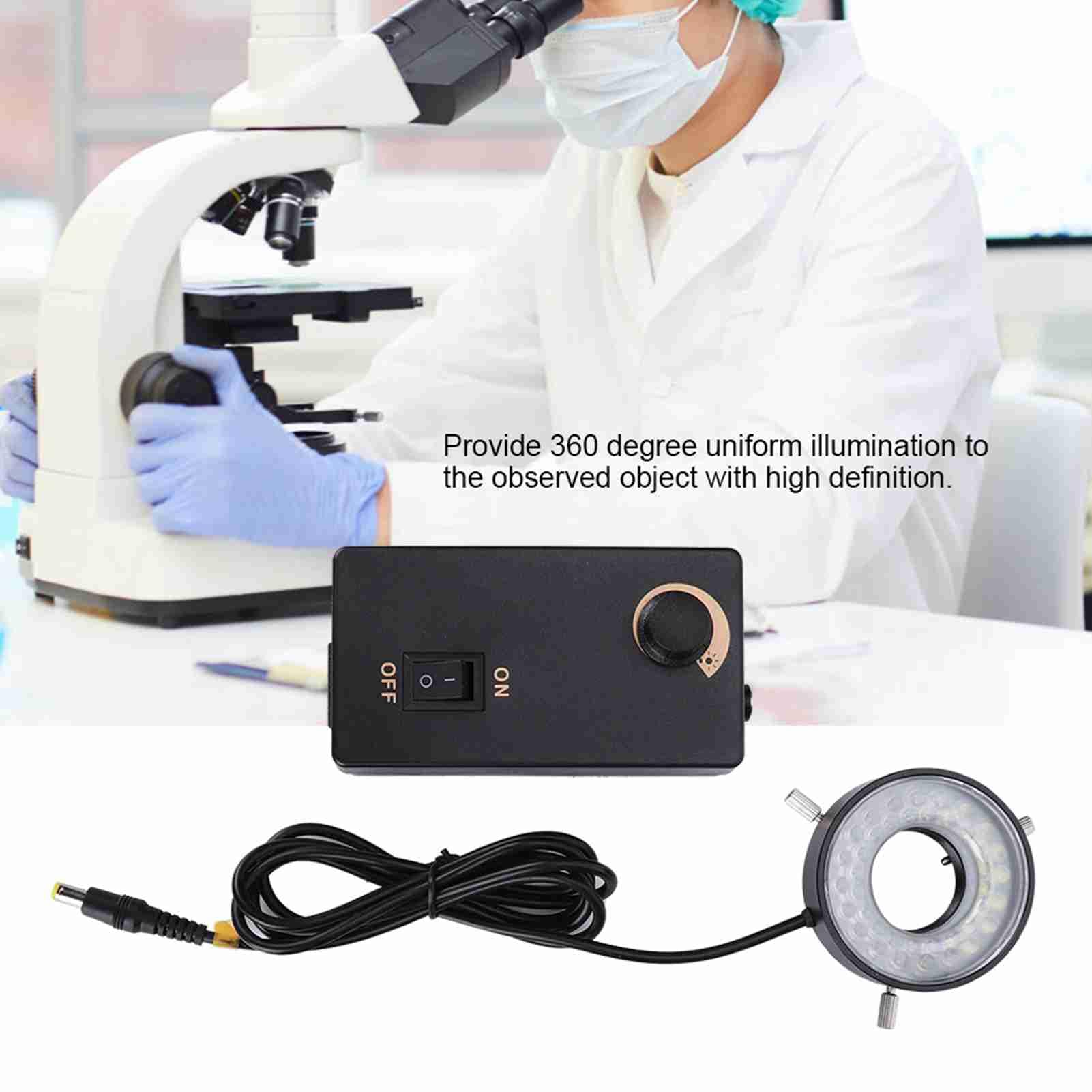 Anello luminoso LED regolabile - Sorgente luminosa per microscopi video e fotocamera - Alta luminosità e precisione - Progettato per fotografi e scienziati
